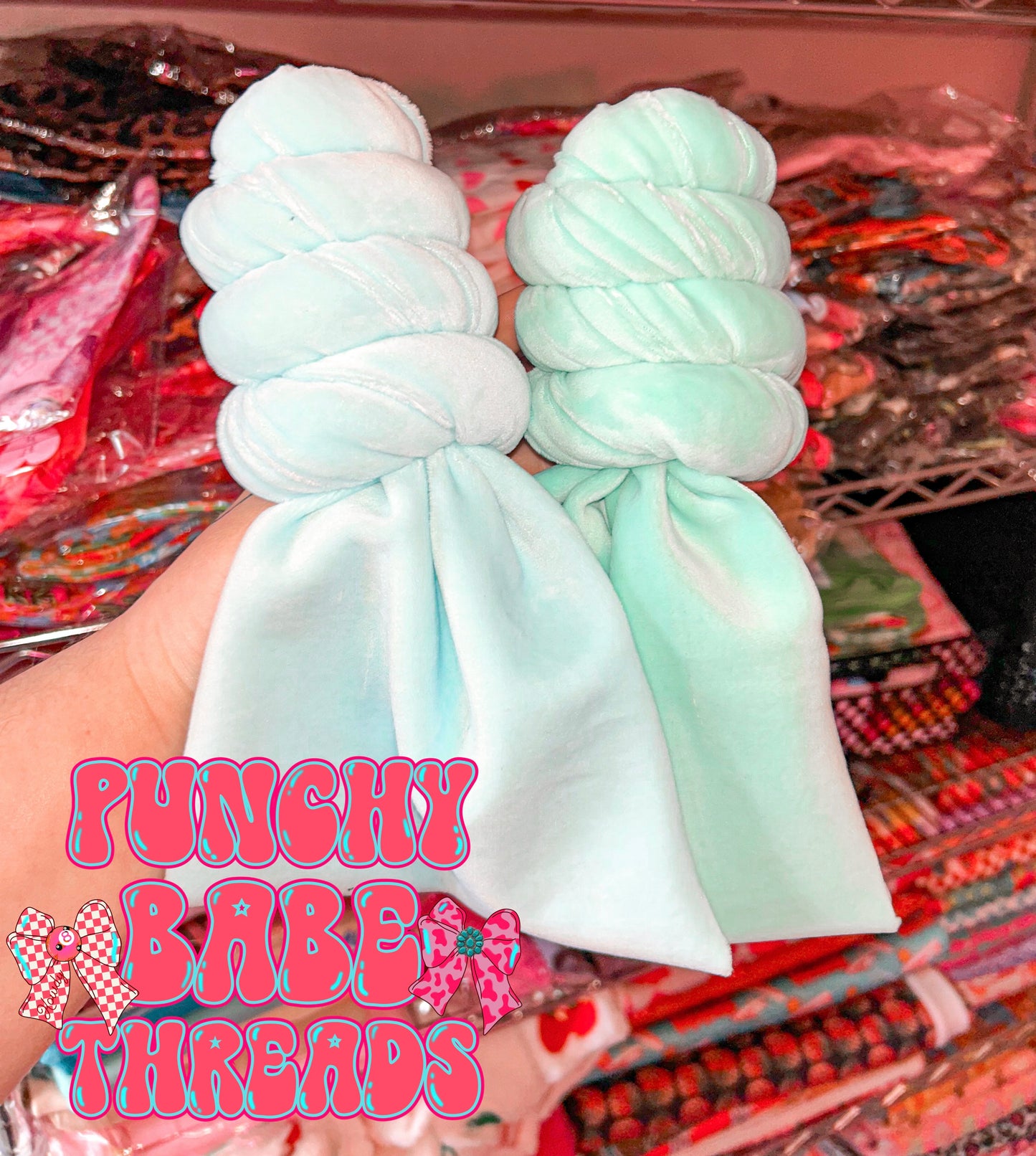 Powder Blue Plush Bow