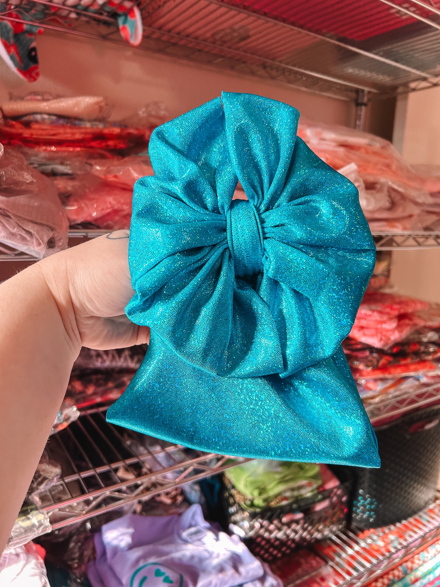 Turquoise Shimmer Bow