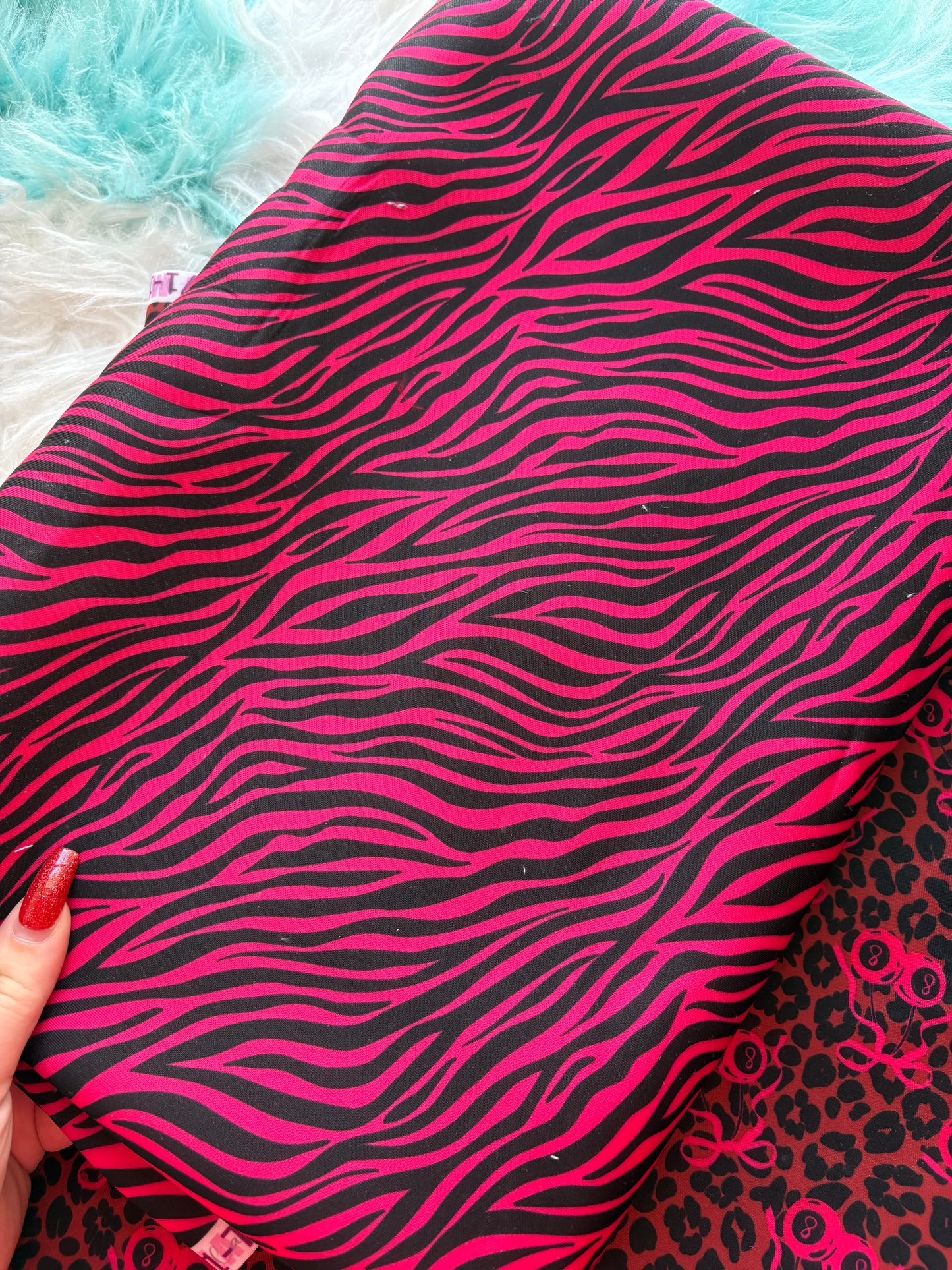 Pink/Black Zebra Bow