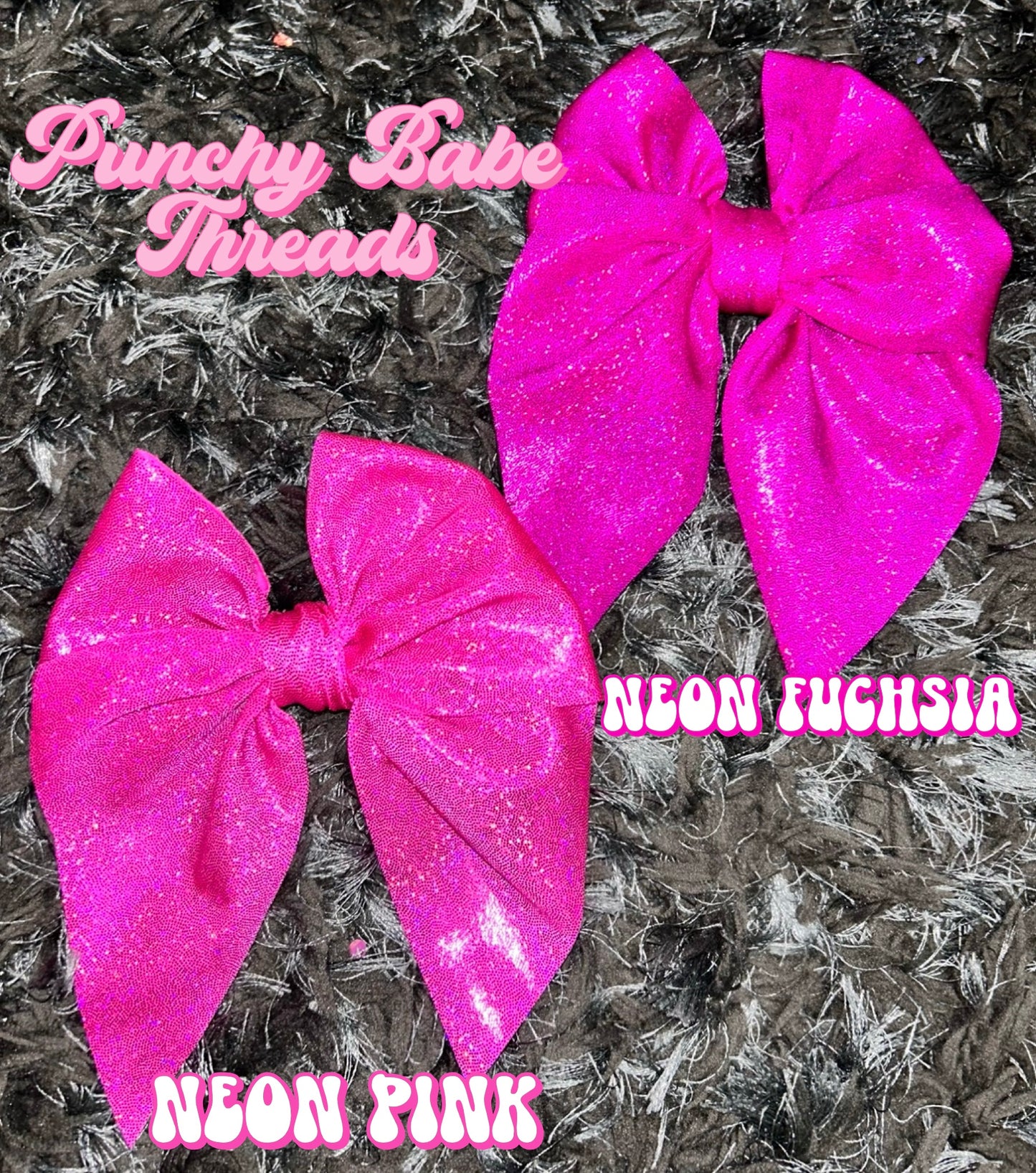 Neon Pink Shimmer Bow