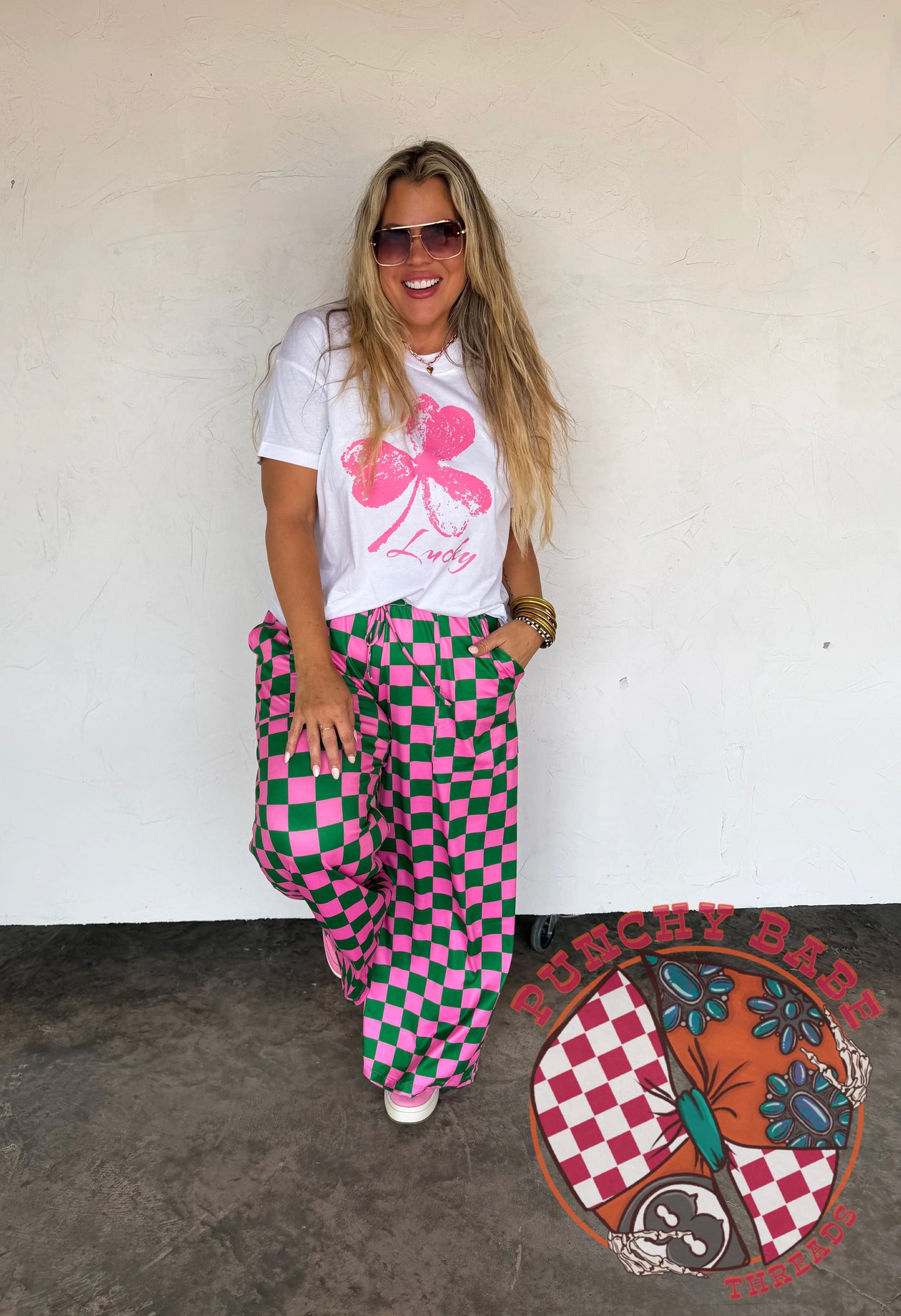 Pink/Green Checkered Pants RTS