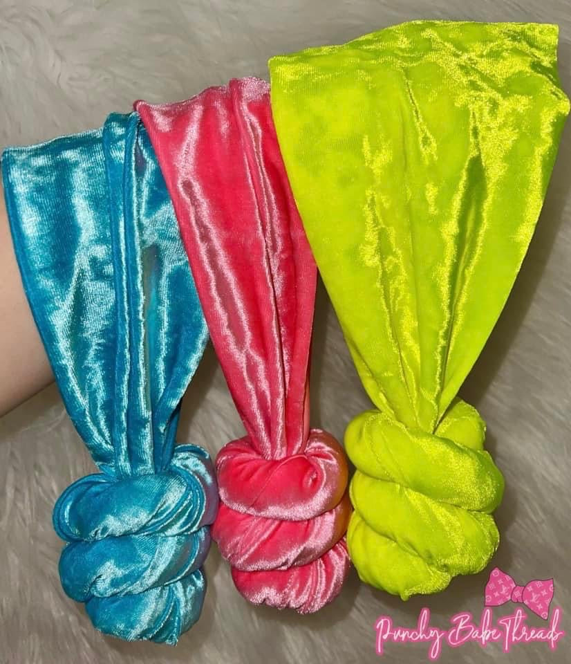 Neon Yellow Crushed Velvet Bow