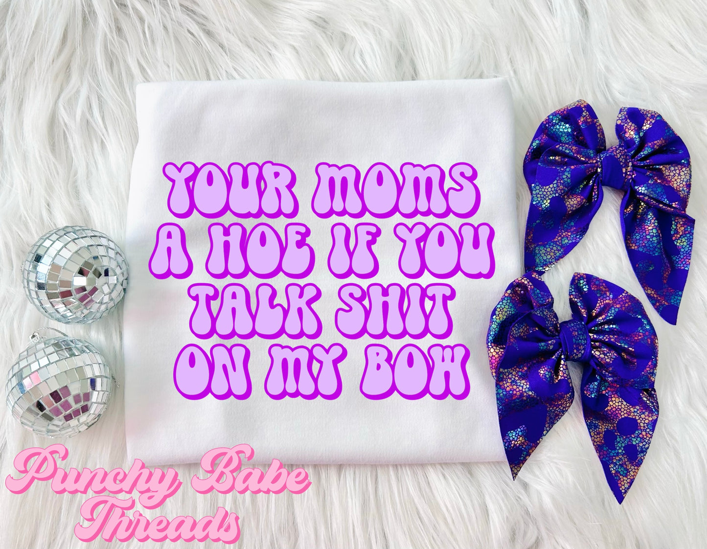 Purple Talk About My Bow Kids Tee/Romper