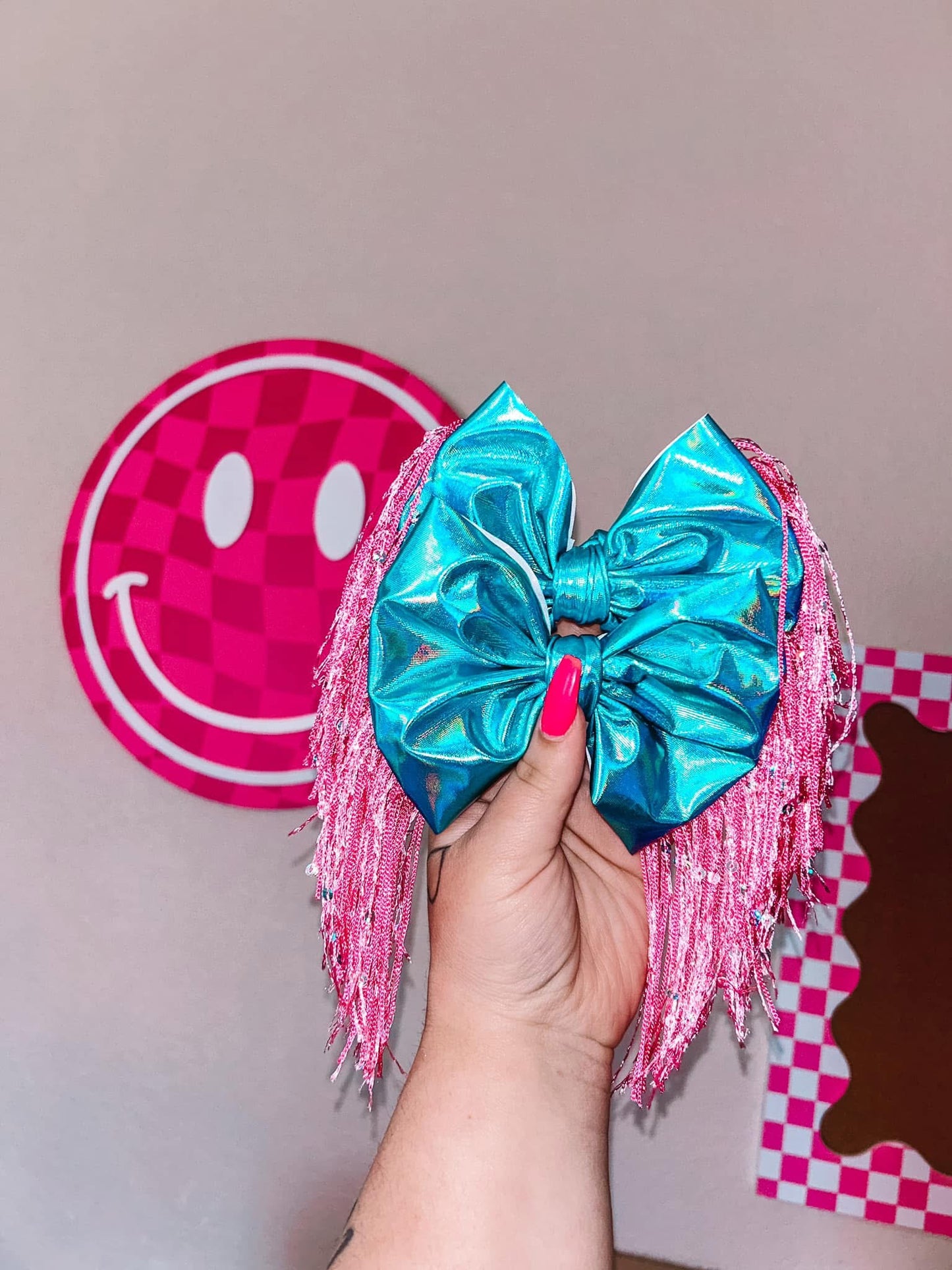 Turquoise Holo Bow