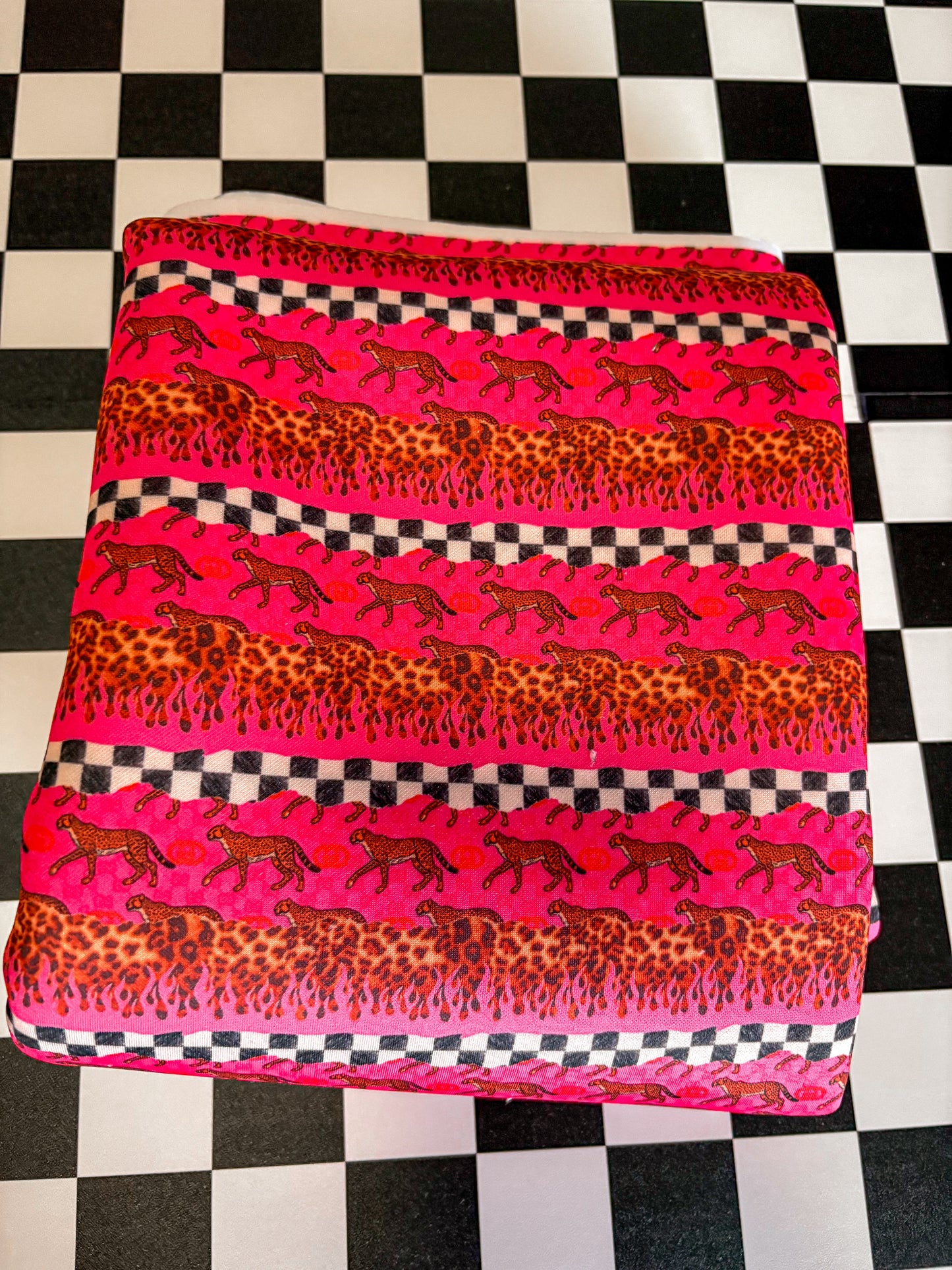 Leopard Checks Puff Bow