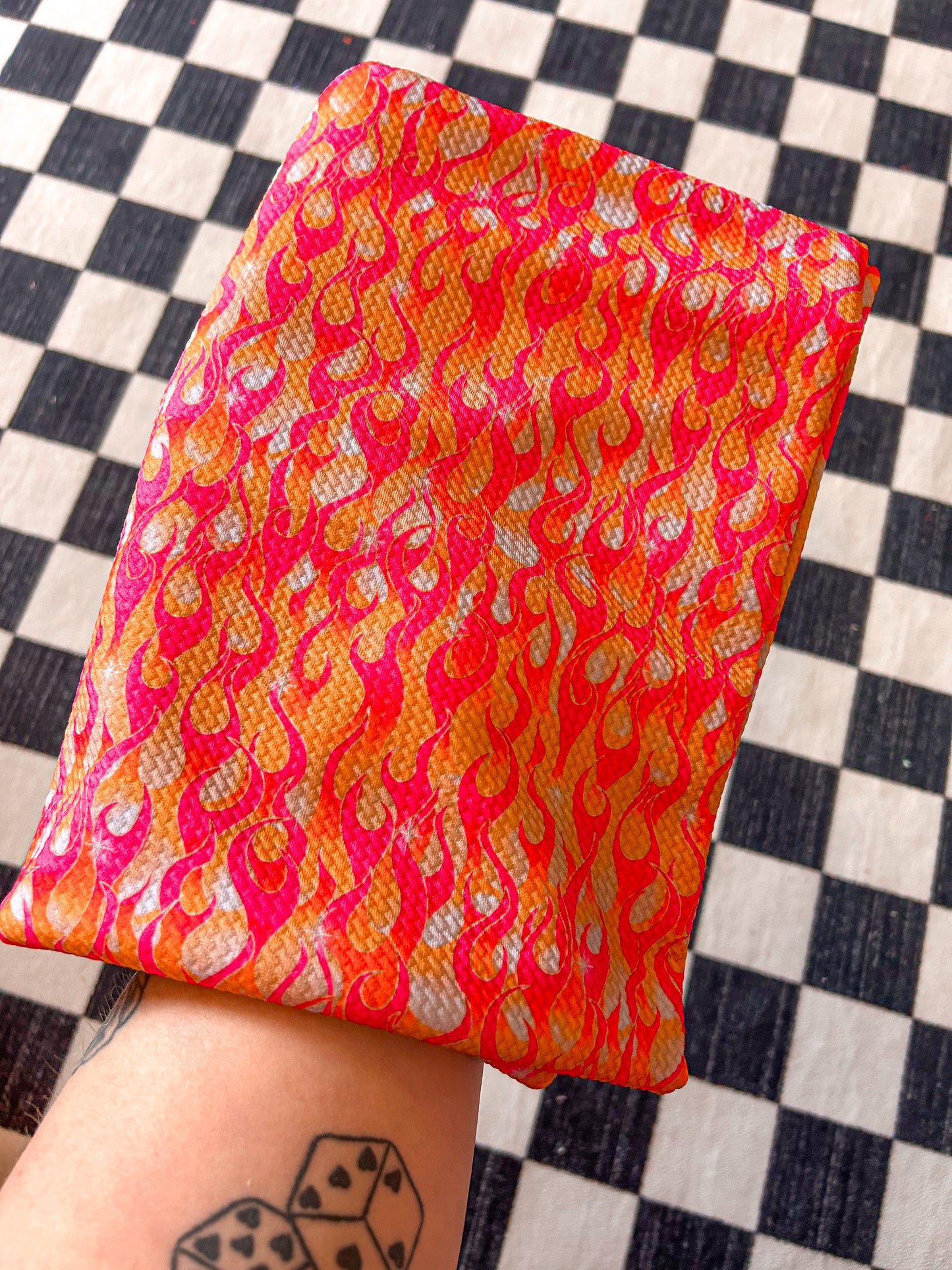 Pink/Yellow Flames Bow