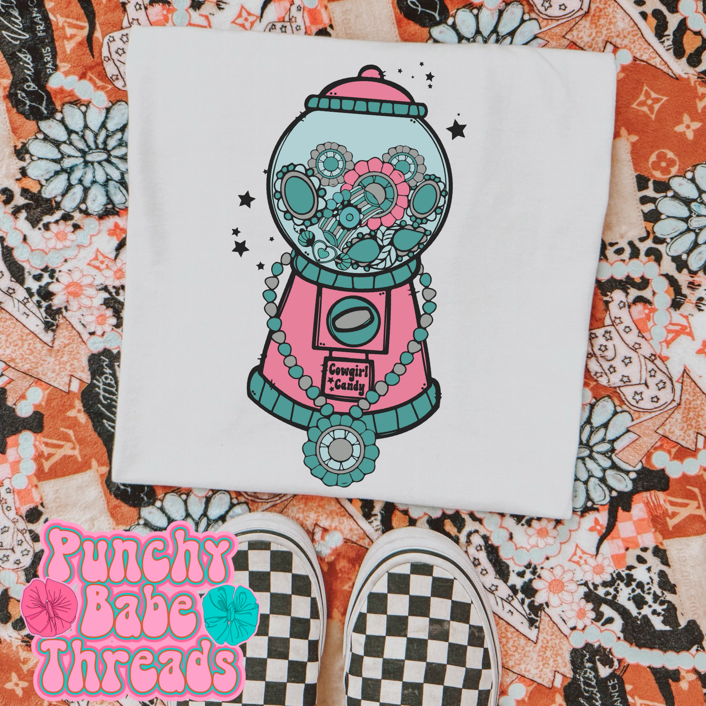 Pink Cowgirl Candy Kids Tee/Romper
