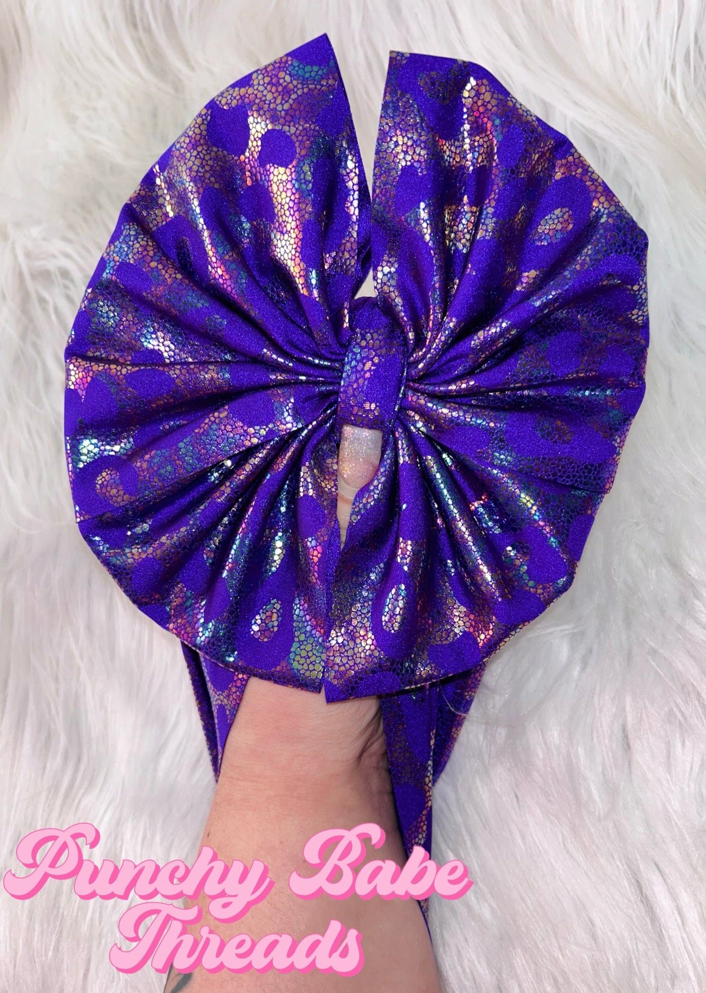 Purple Oil Spill Leopard Bow