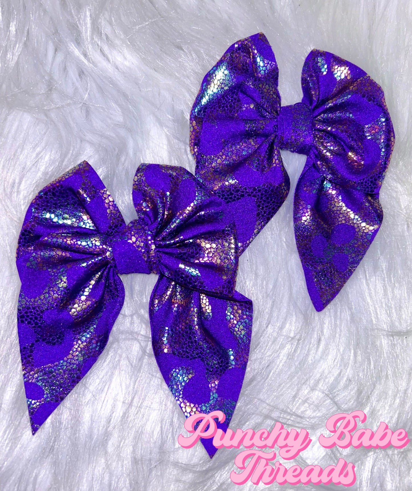 Purple Oil Spill Leopard Bow