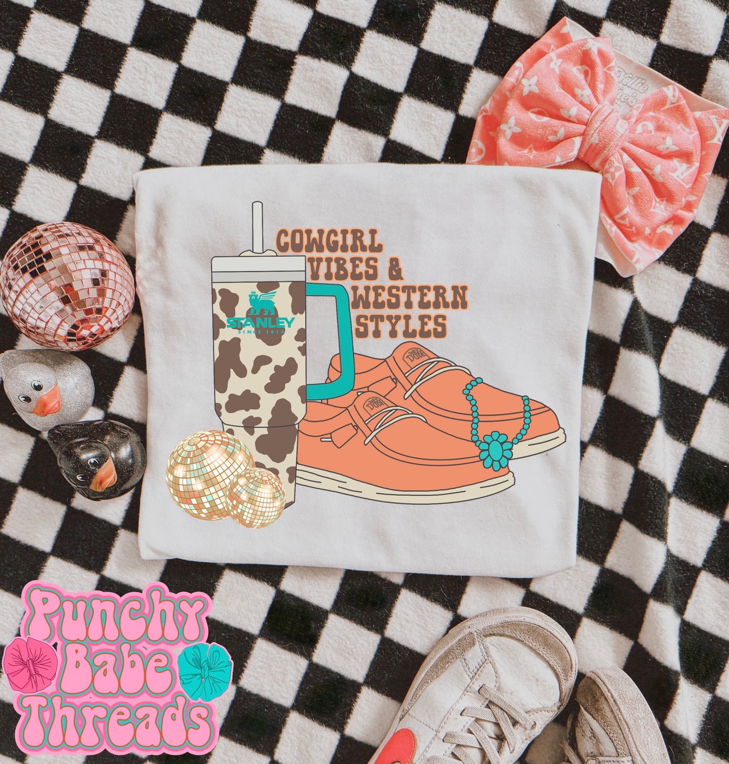 Cowgirl Vibes Kids Tee/Romper