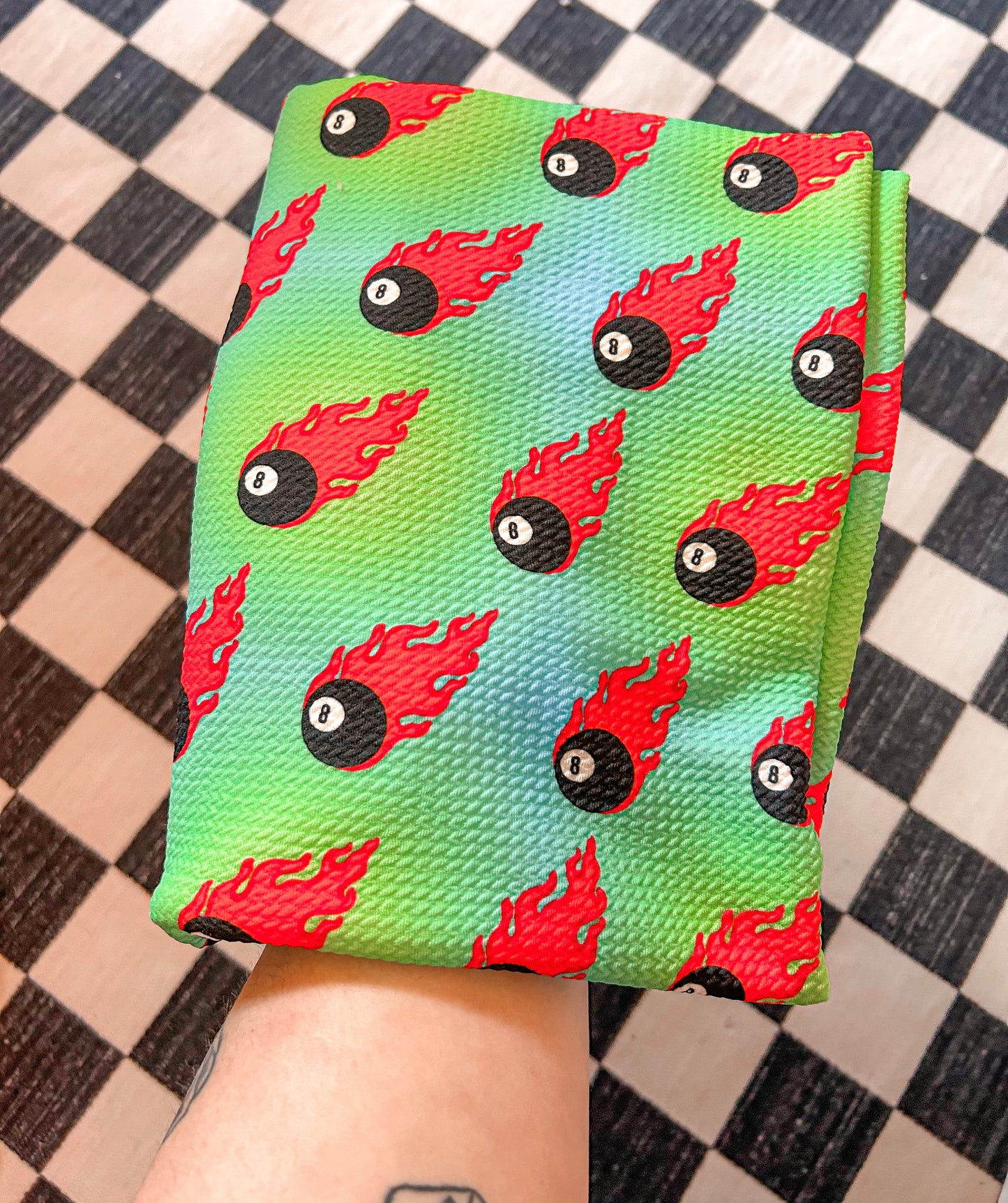 Tiedye Green 8 Ball Bow