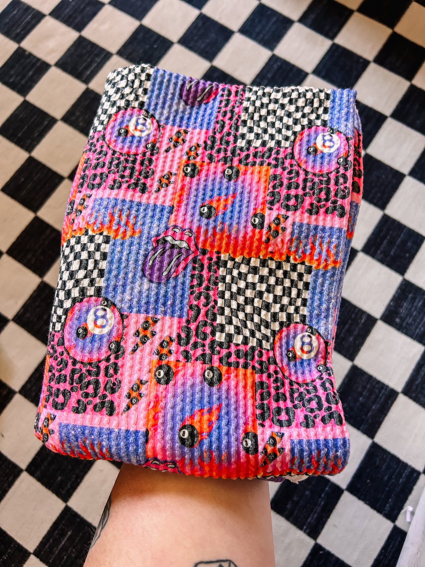 Purple/Orange 8 Ball Patchwork Bow