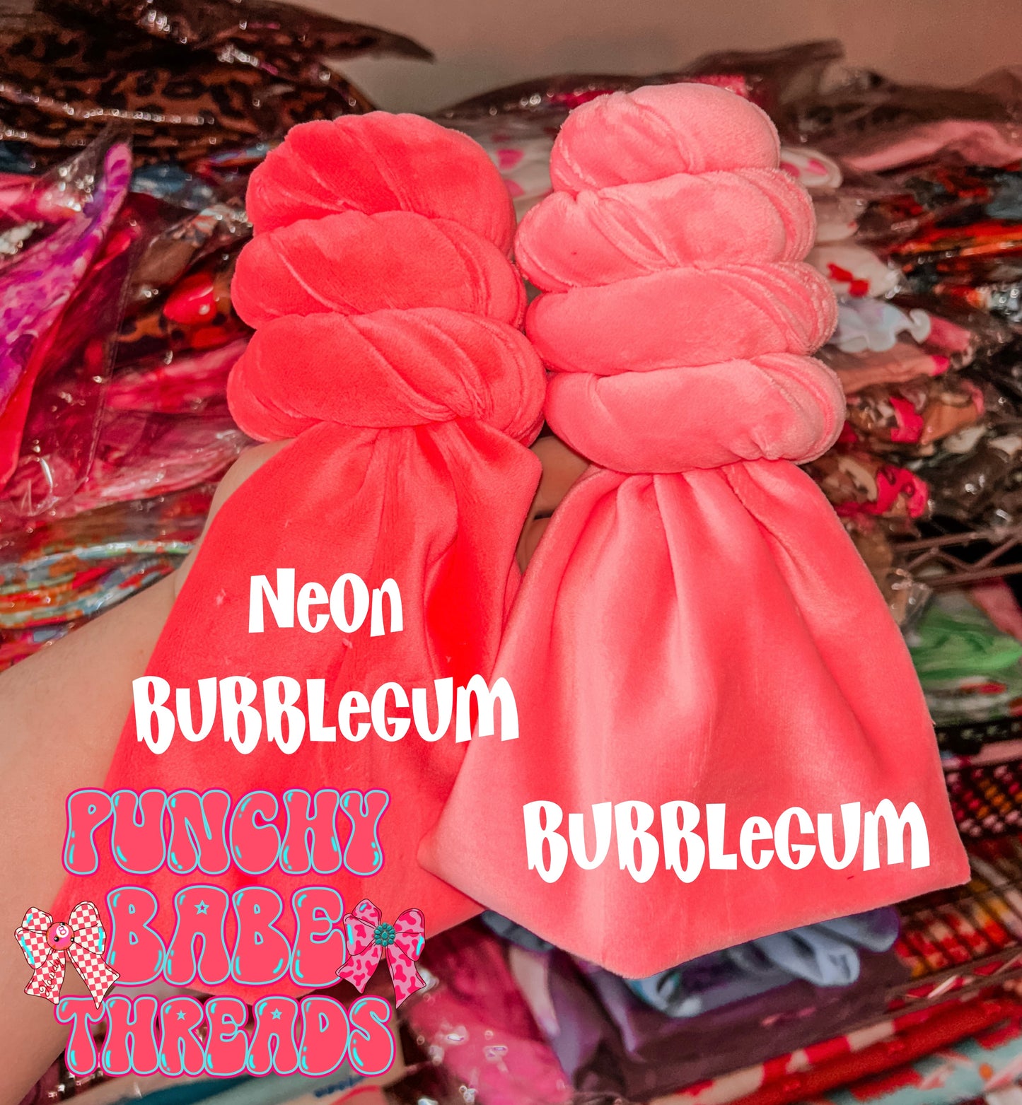 Neon Bubblegum Plush Bow