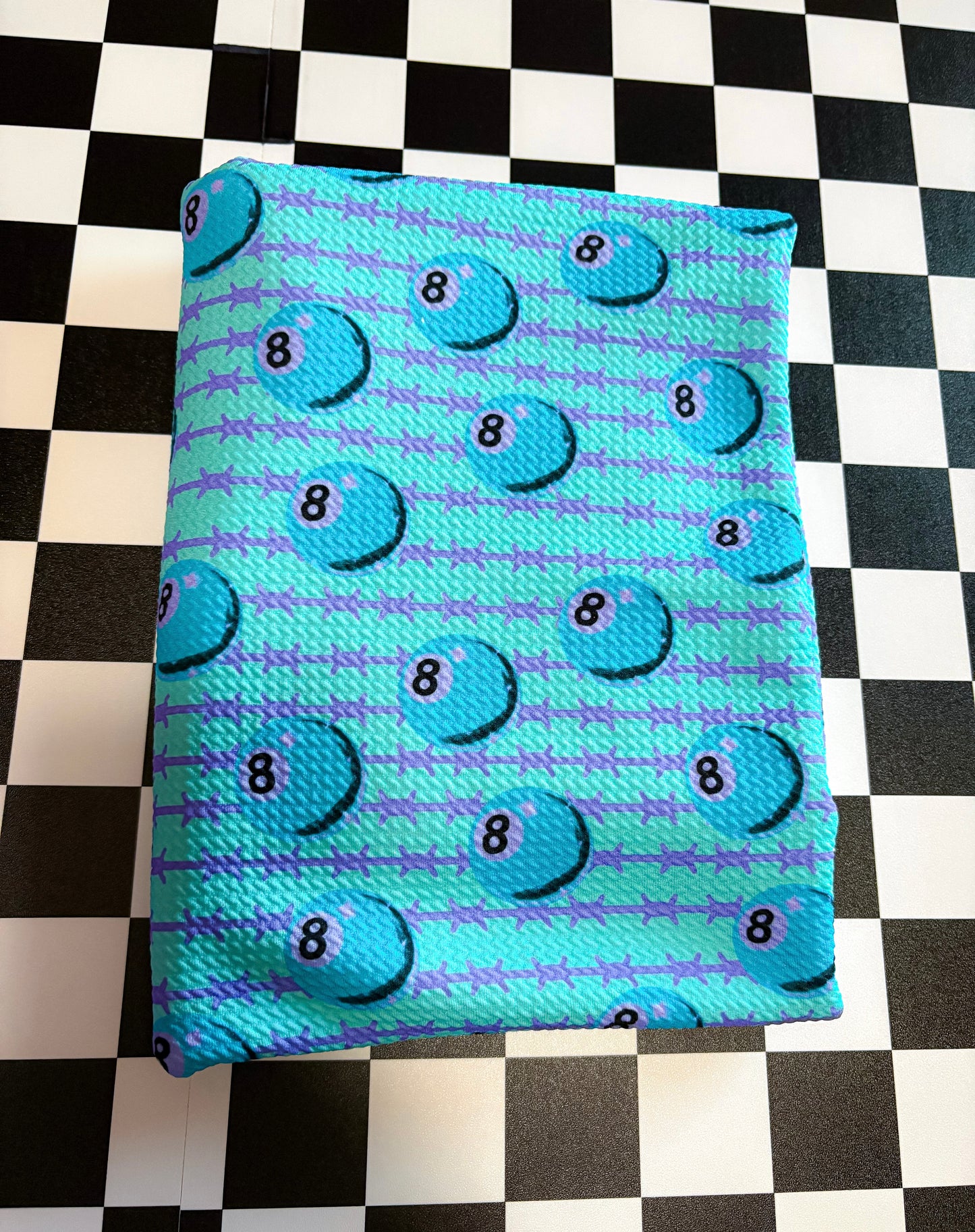 8 Ball Barbwire Blue Bow