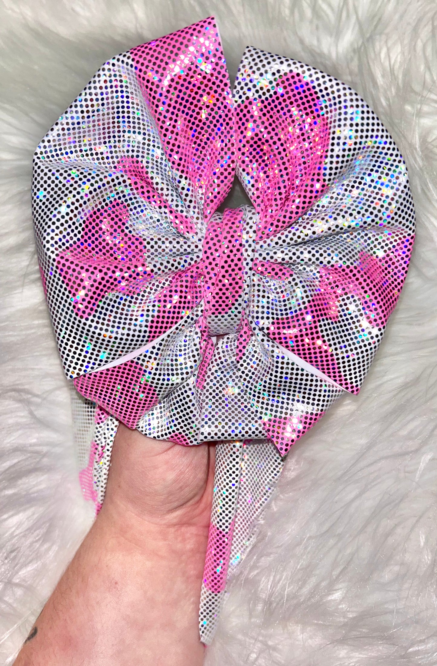 Pink Cow Shimmer Bow