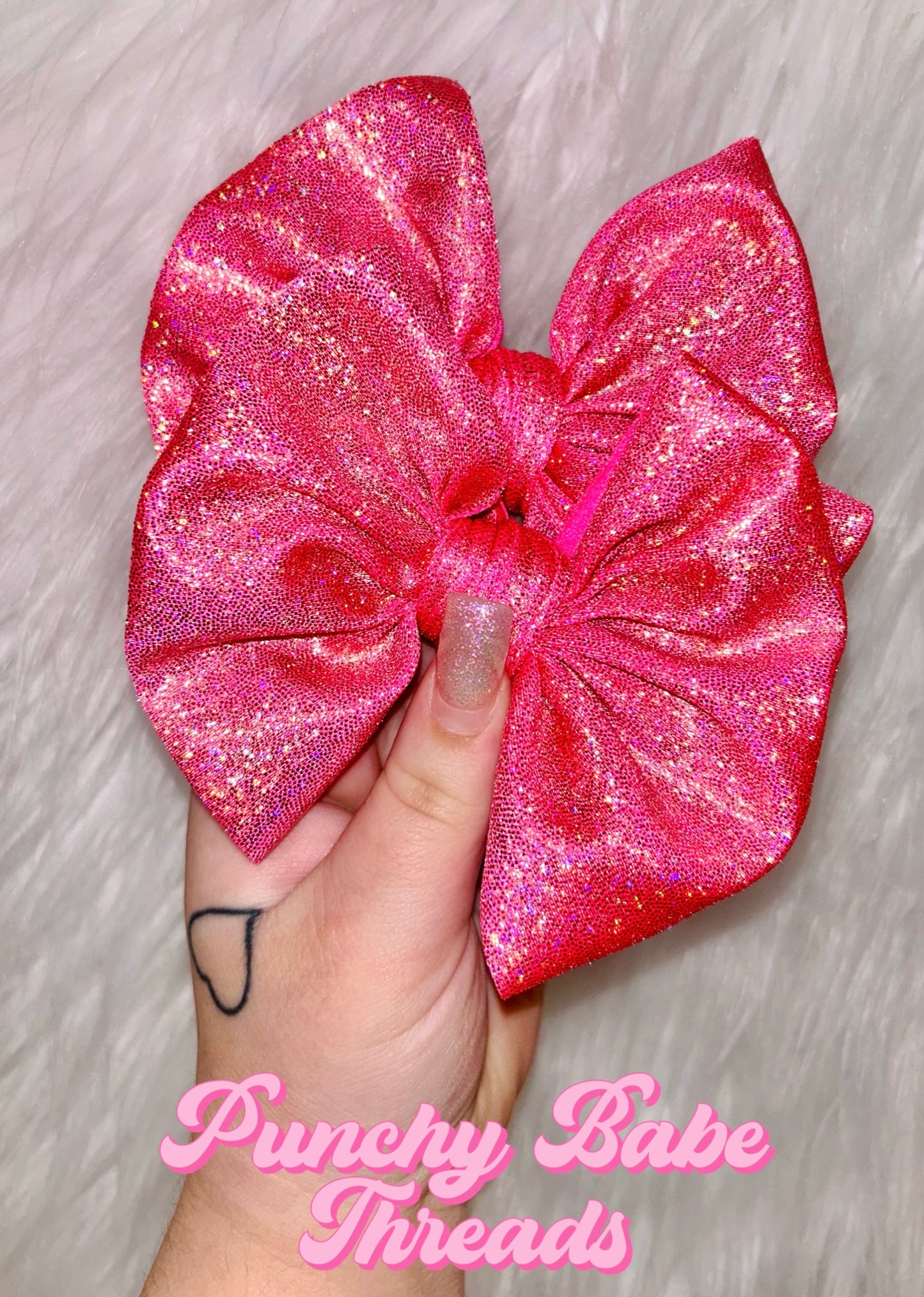 Pink/Olive Shimmer Bow