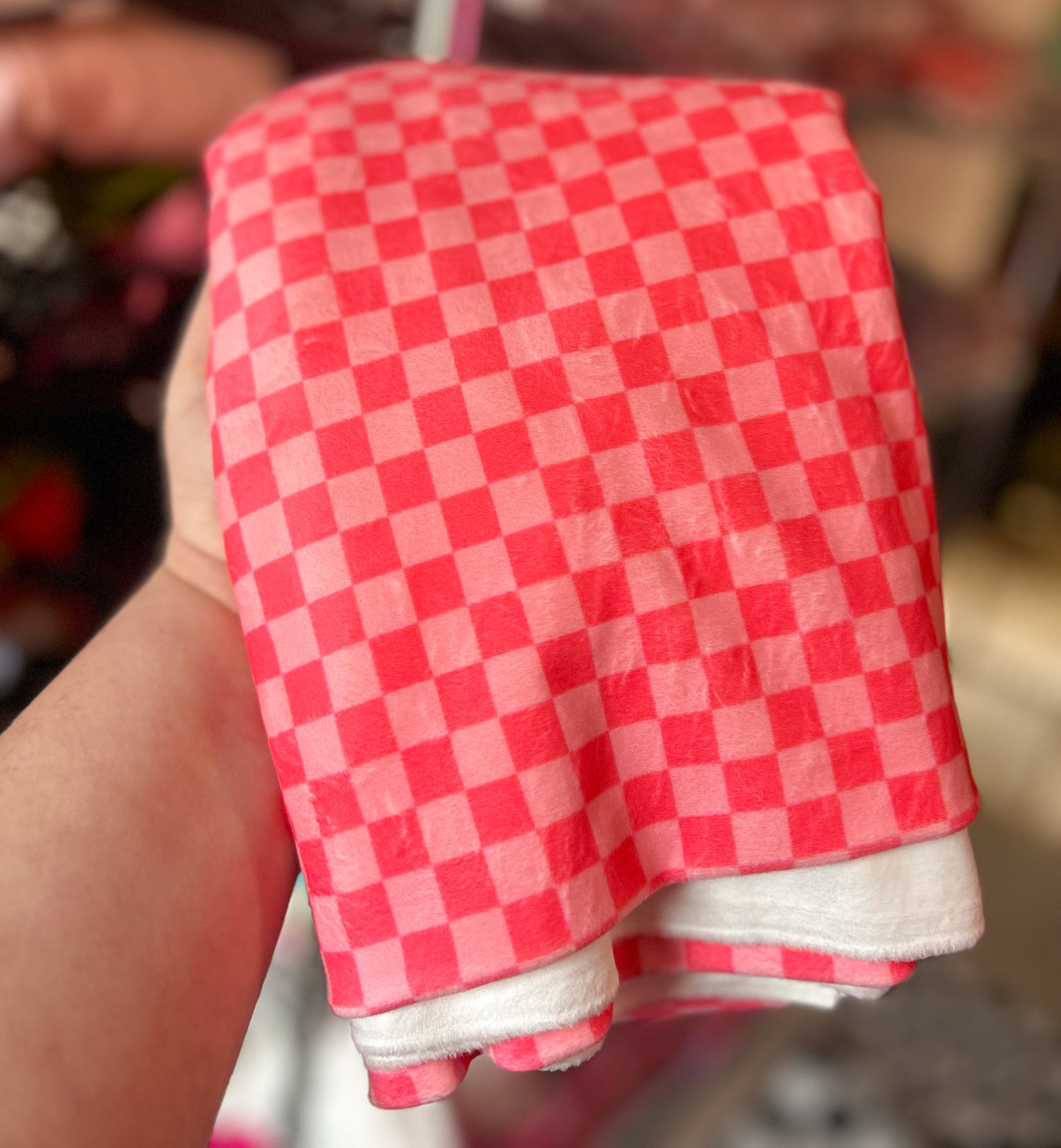 Coral Checkered Bow