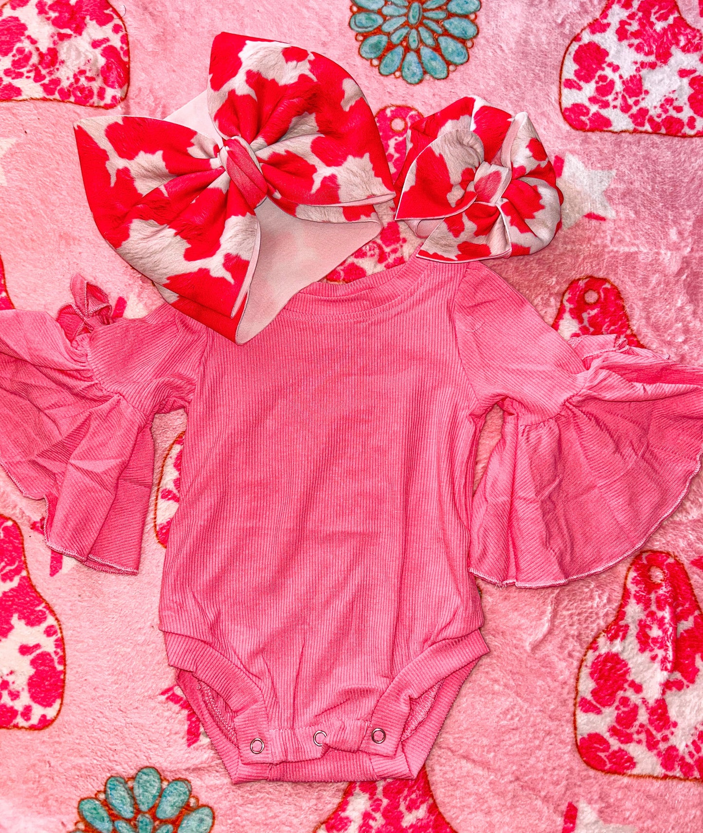 Bubblegum Pink Bell Sleeve Romper