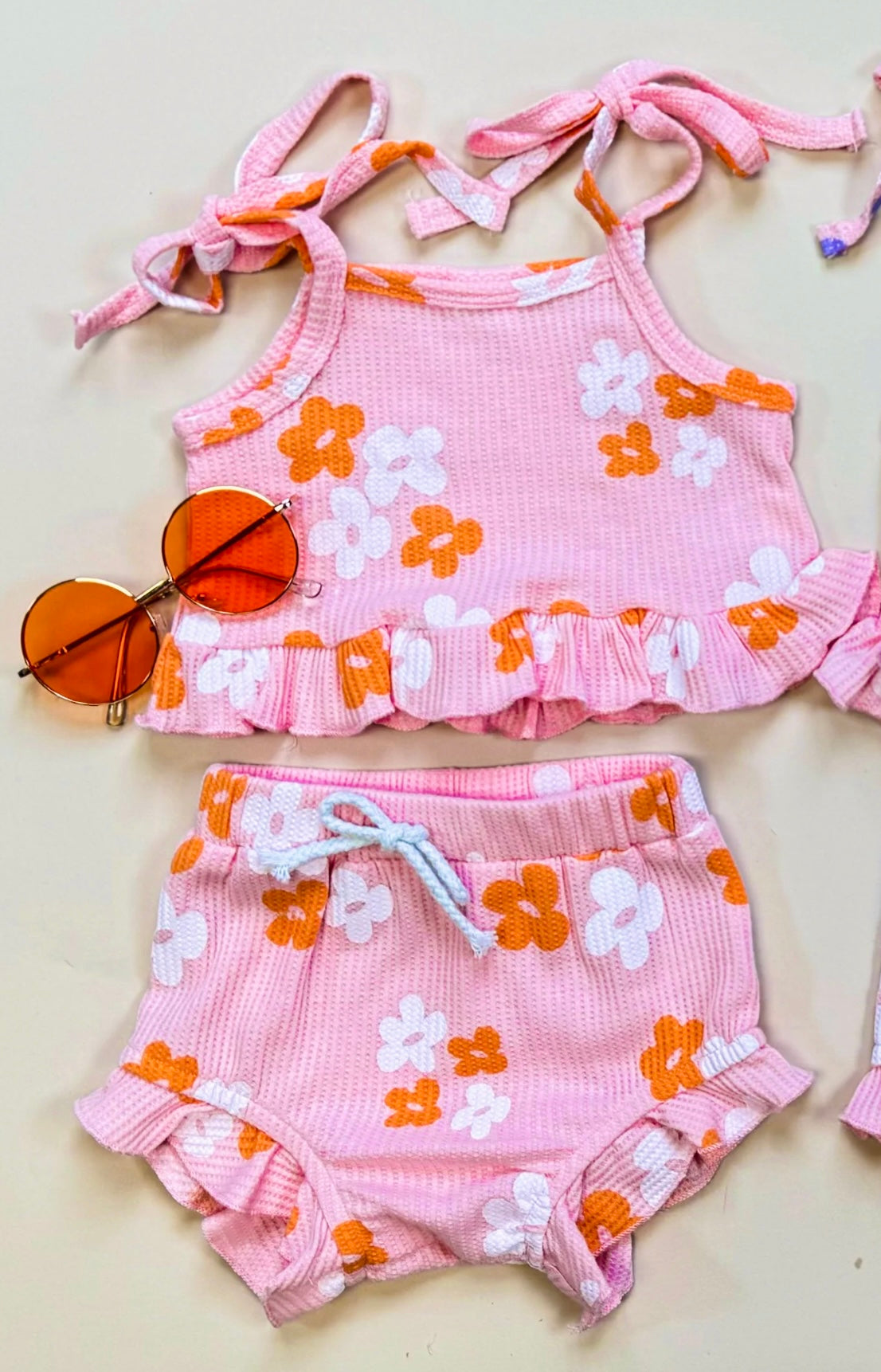 Orange Pink Floral Set
