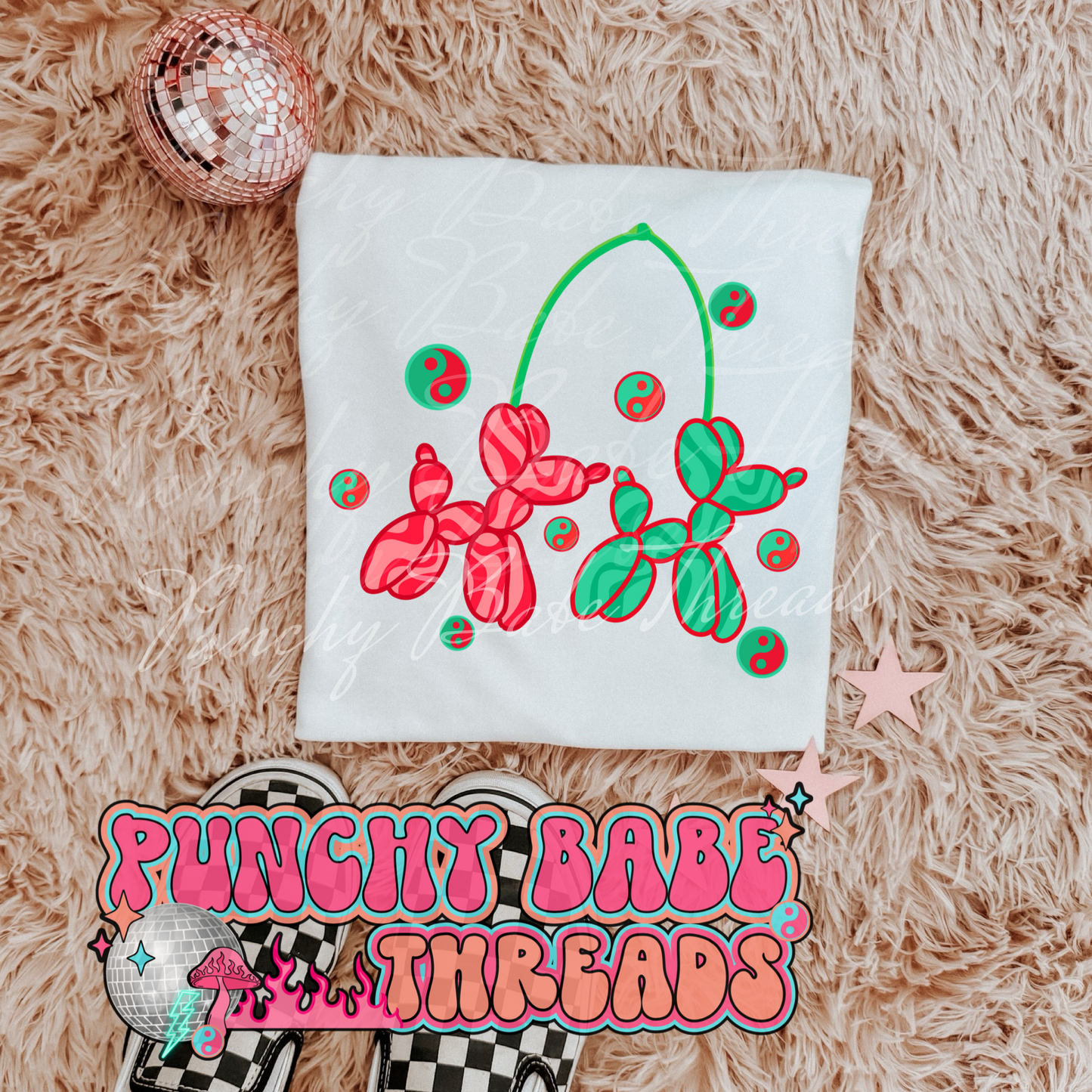 Cherry Balloon Dog Kids Graphic