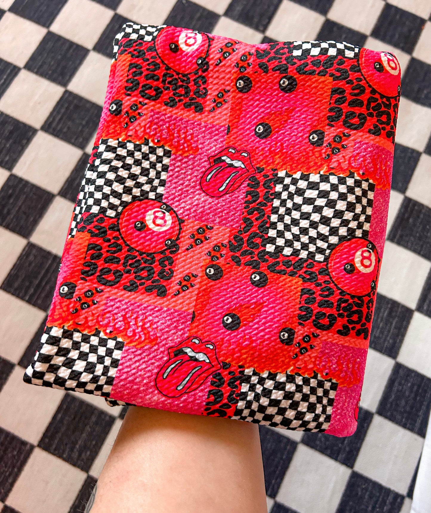 Pink/Orange 8 Ball Patchwork Bow