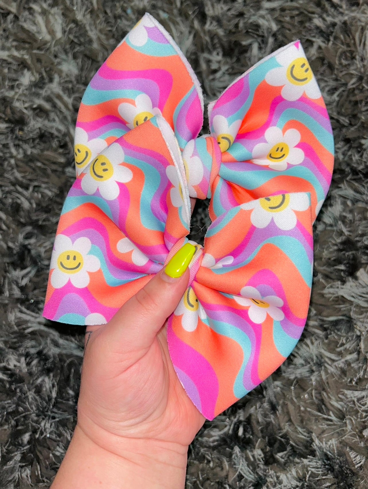 Floral Smiley Bow