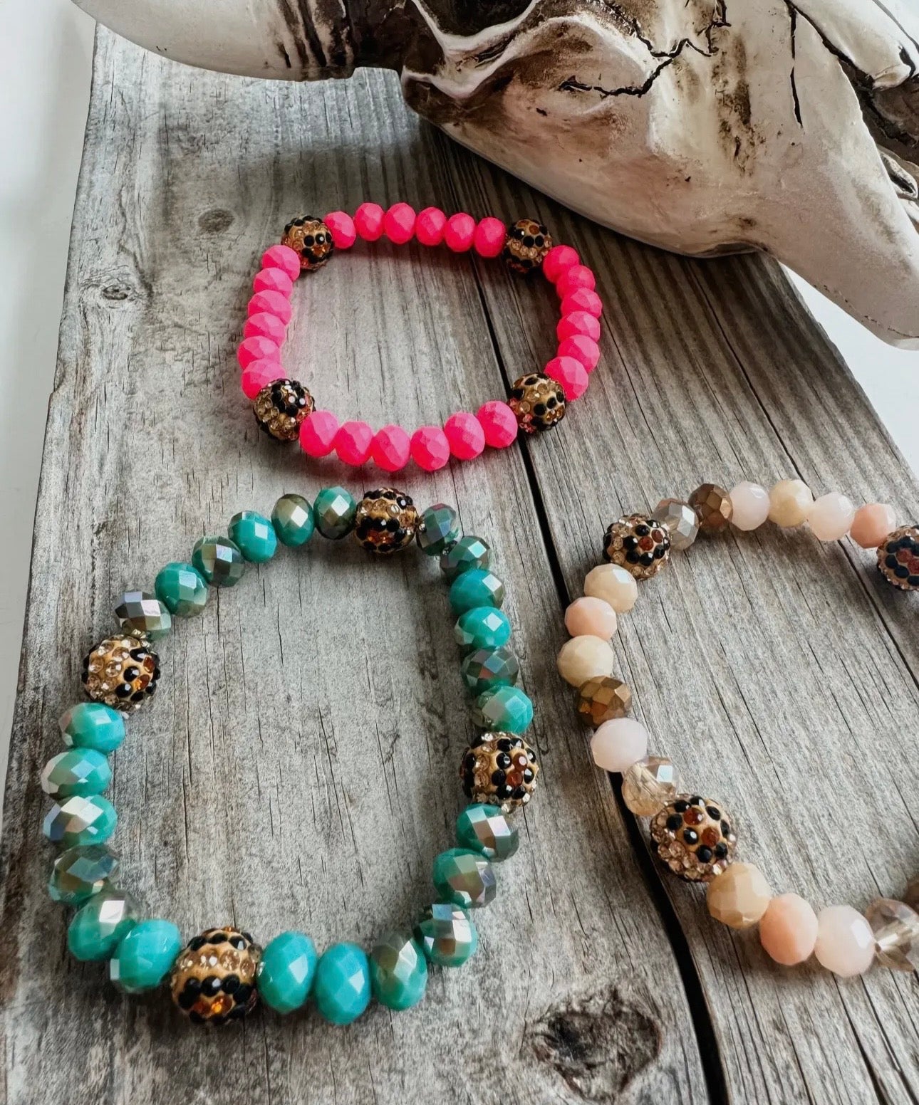 Leopard Stretch Pink Bracelet