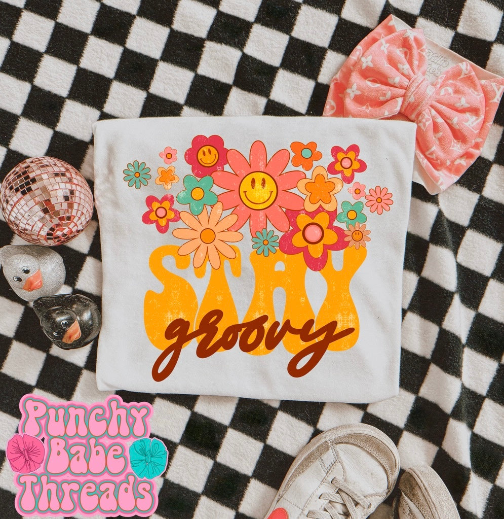 Stay Groovy Kids Tee/Romper