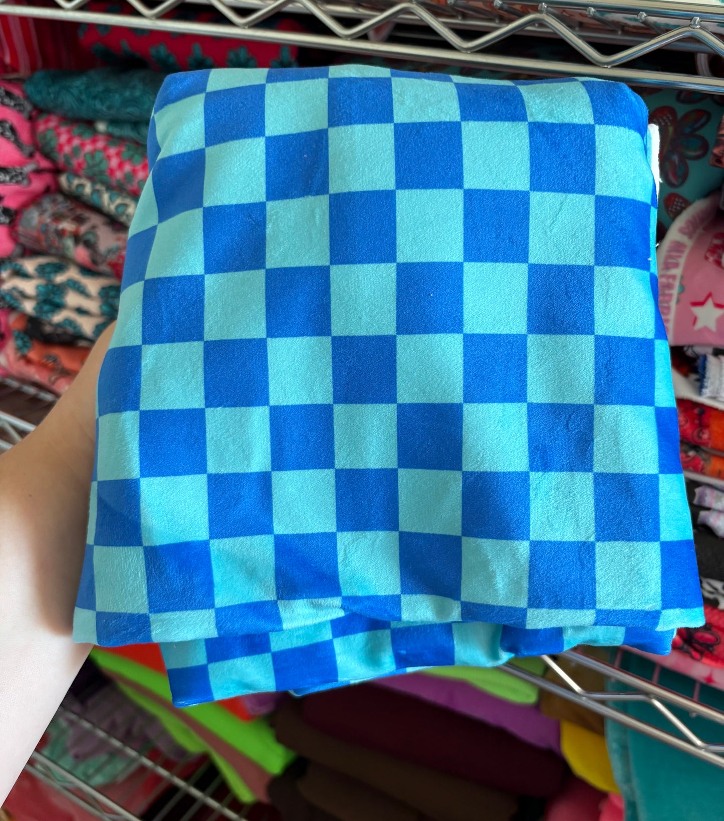Blue/Jade Checkered Bow