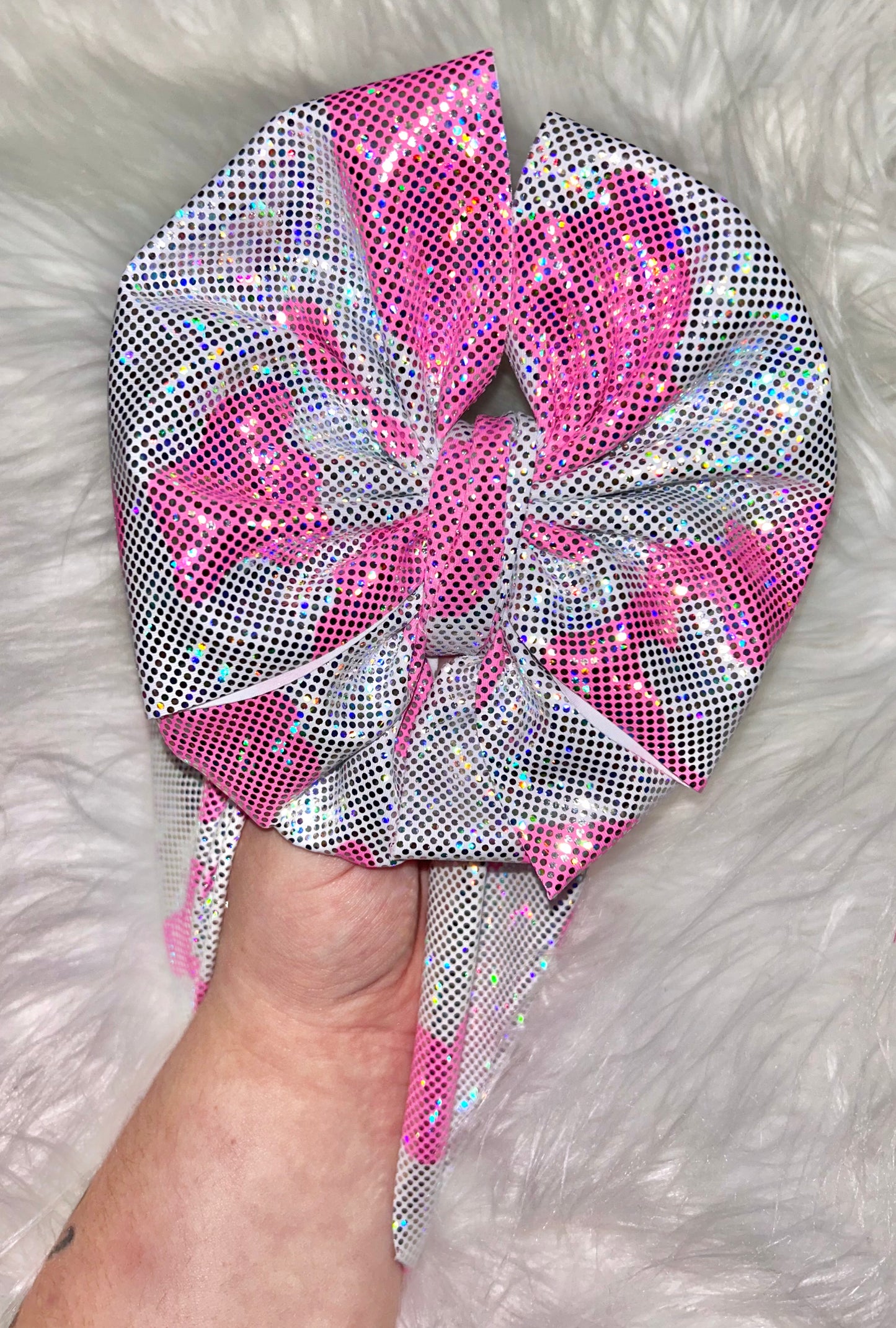Pink Cow Shimmer Bow