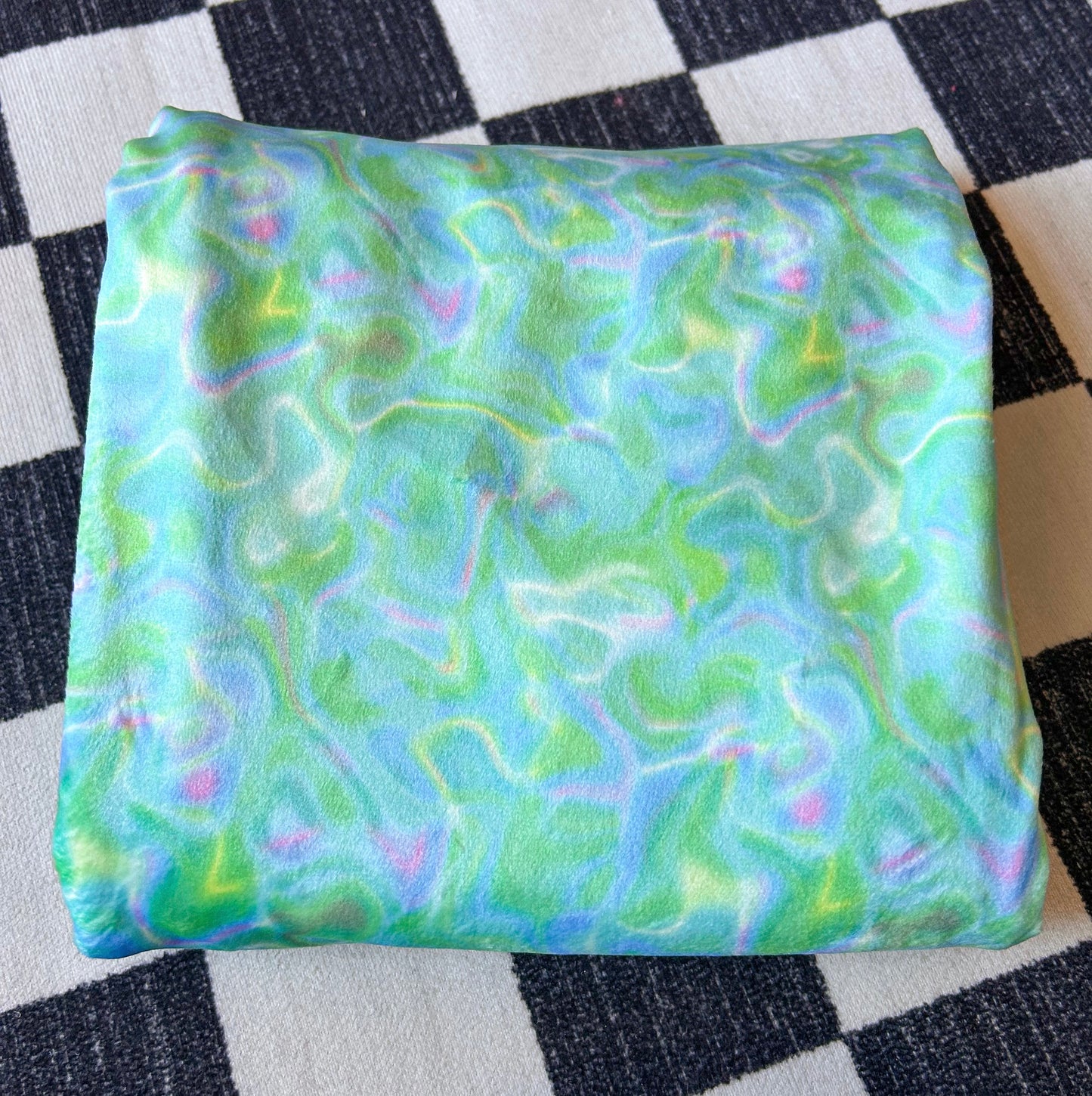 Blue/Green Marble Bow