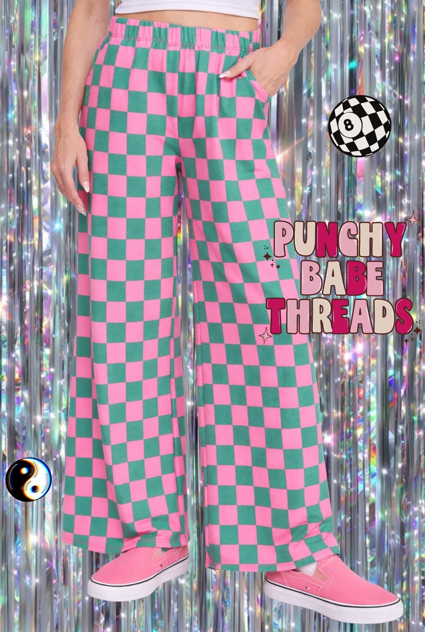 Pink/Green Wide Leg Pants RTS