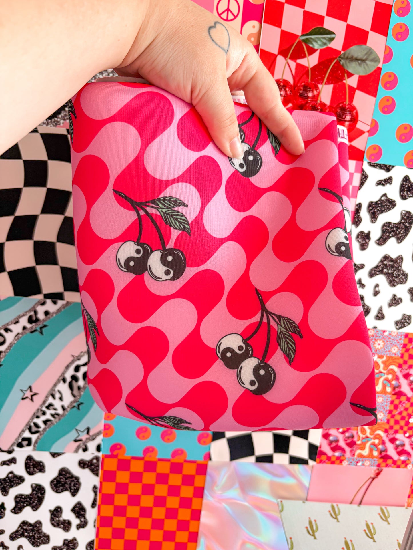 Yin Yang pink Swirl Bow