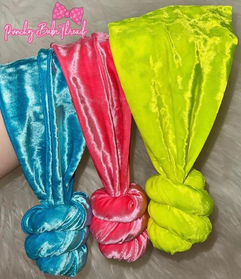Neon Yellow Crushed Velvet Bow