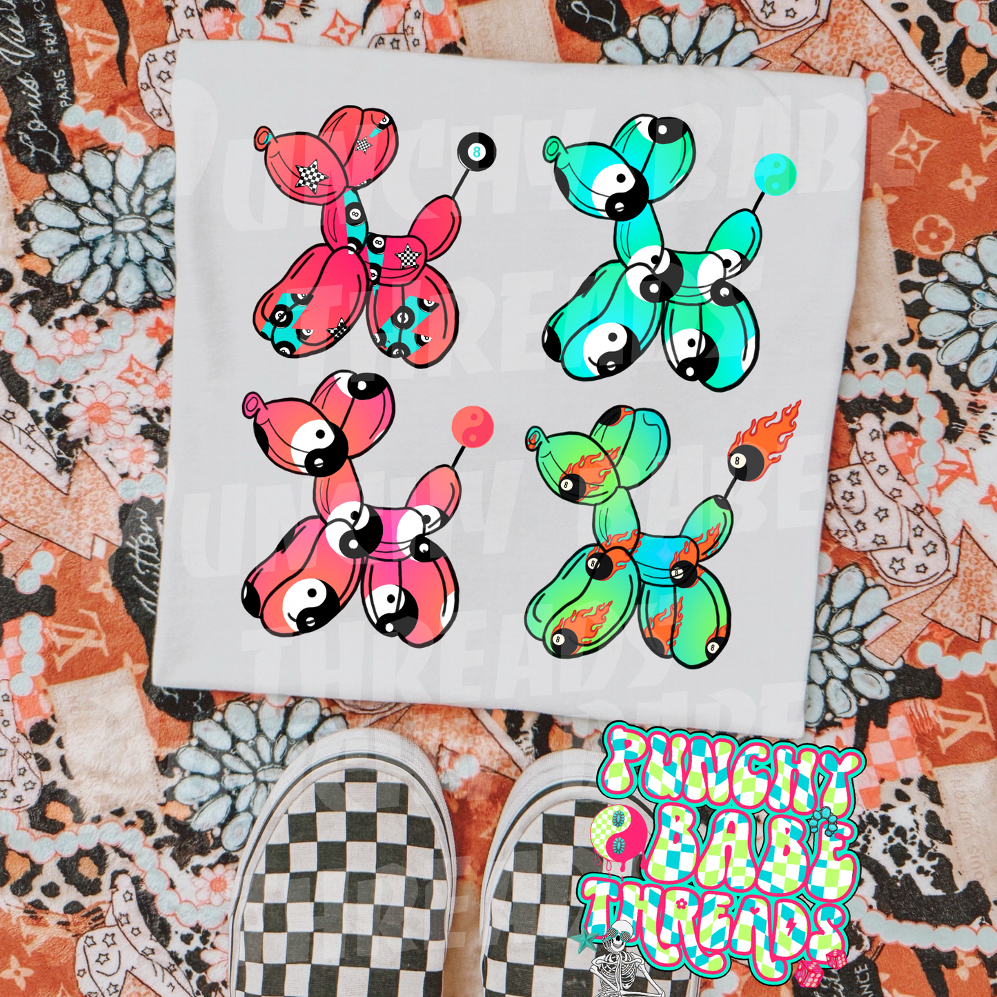Retro Balloon Dogs Kids Graphic