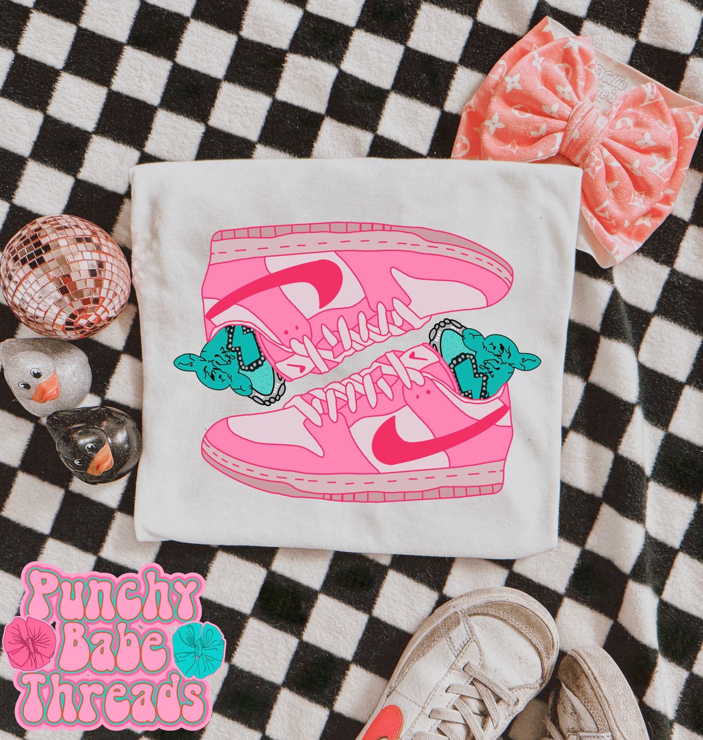Pink Western shoes Kids Tee/Romper