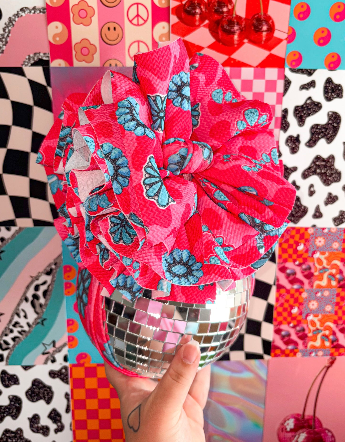 Pink Cow Jewels Bow