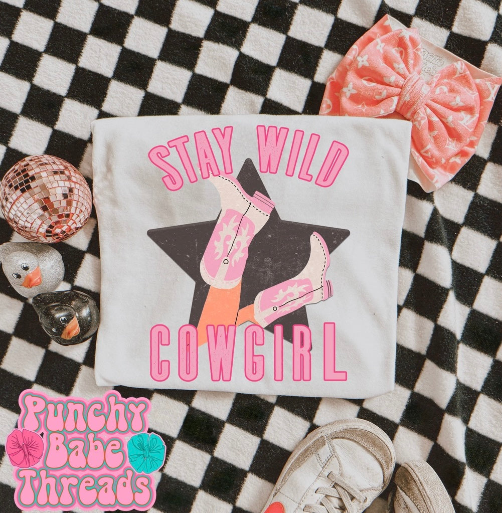 Stay Wild Cowgirl Kids Tee/Romper