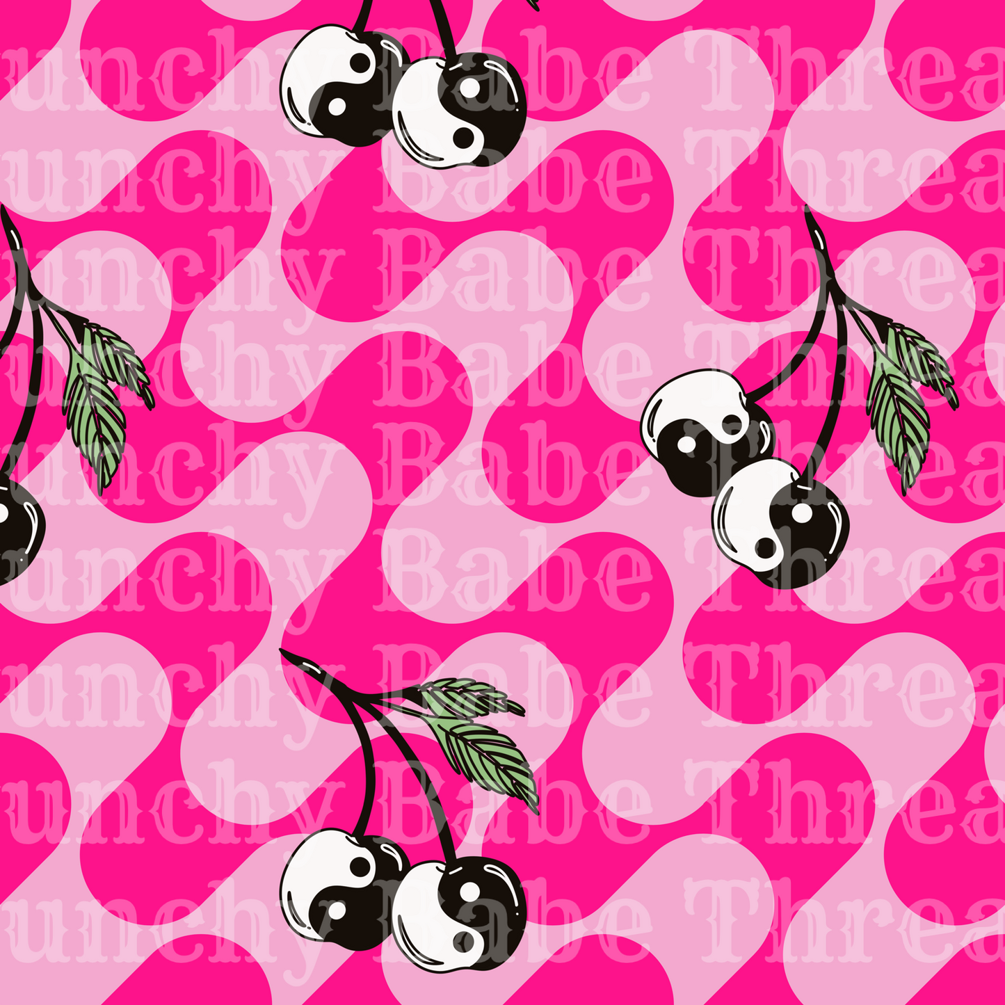 Yin Yang pink Swirl Bow