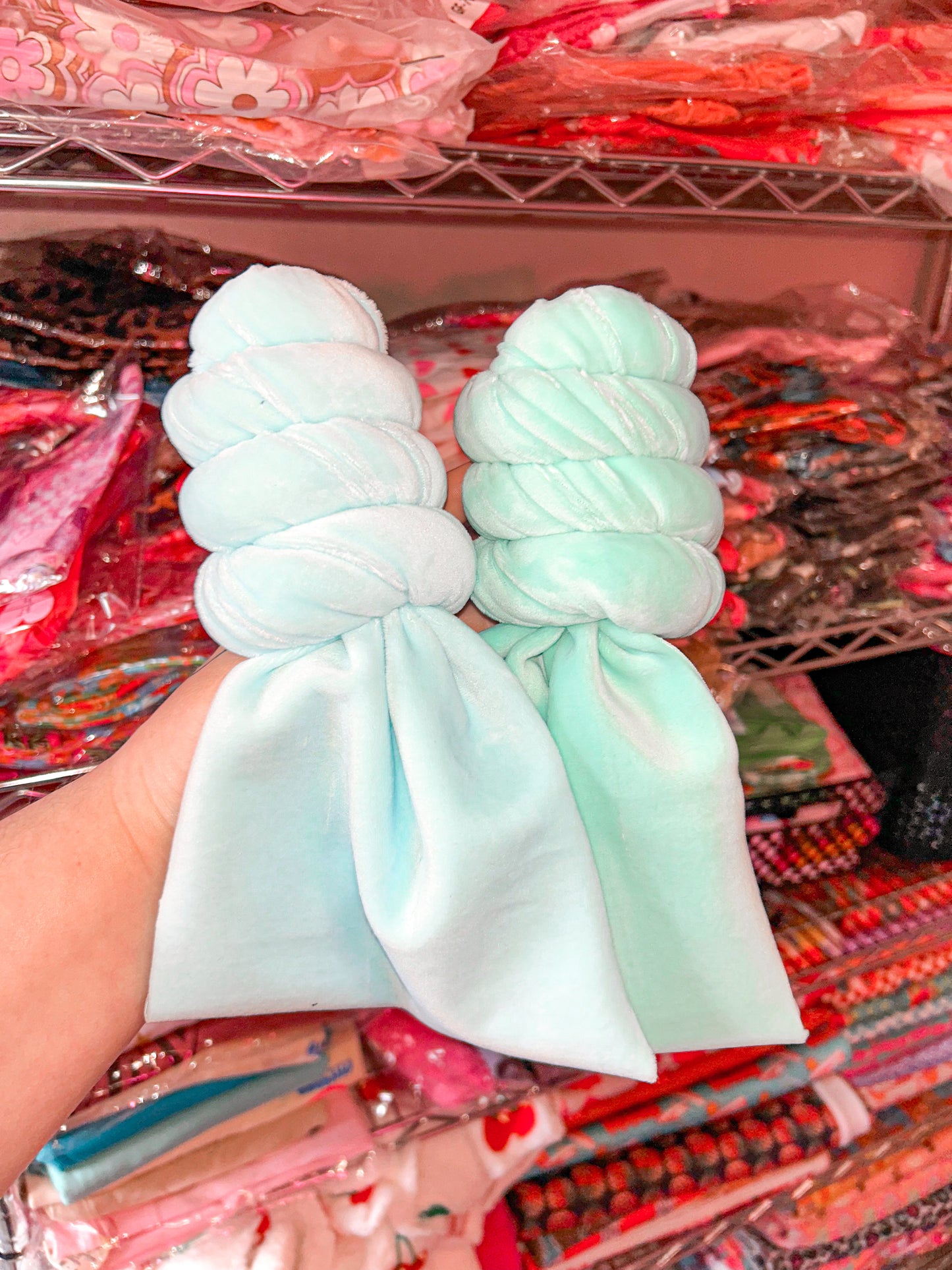 Powder Blue Plush Bow