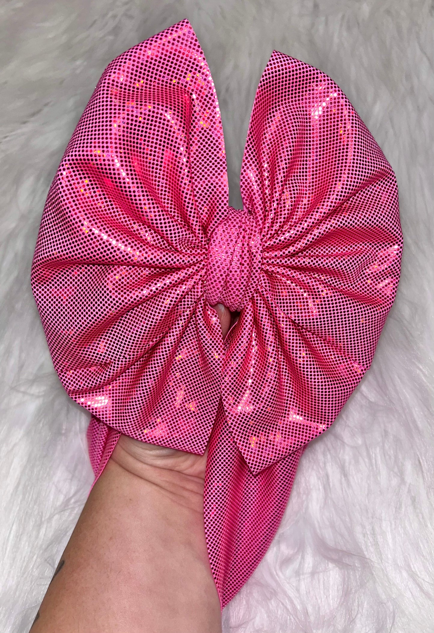 Bubblegum Pink Shimmer Bow