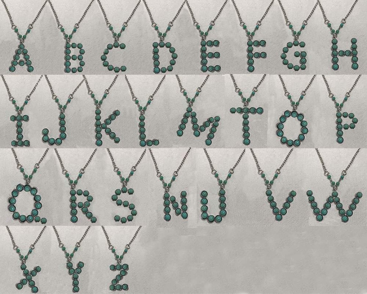 Turquoise Initial Necklaces