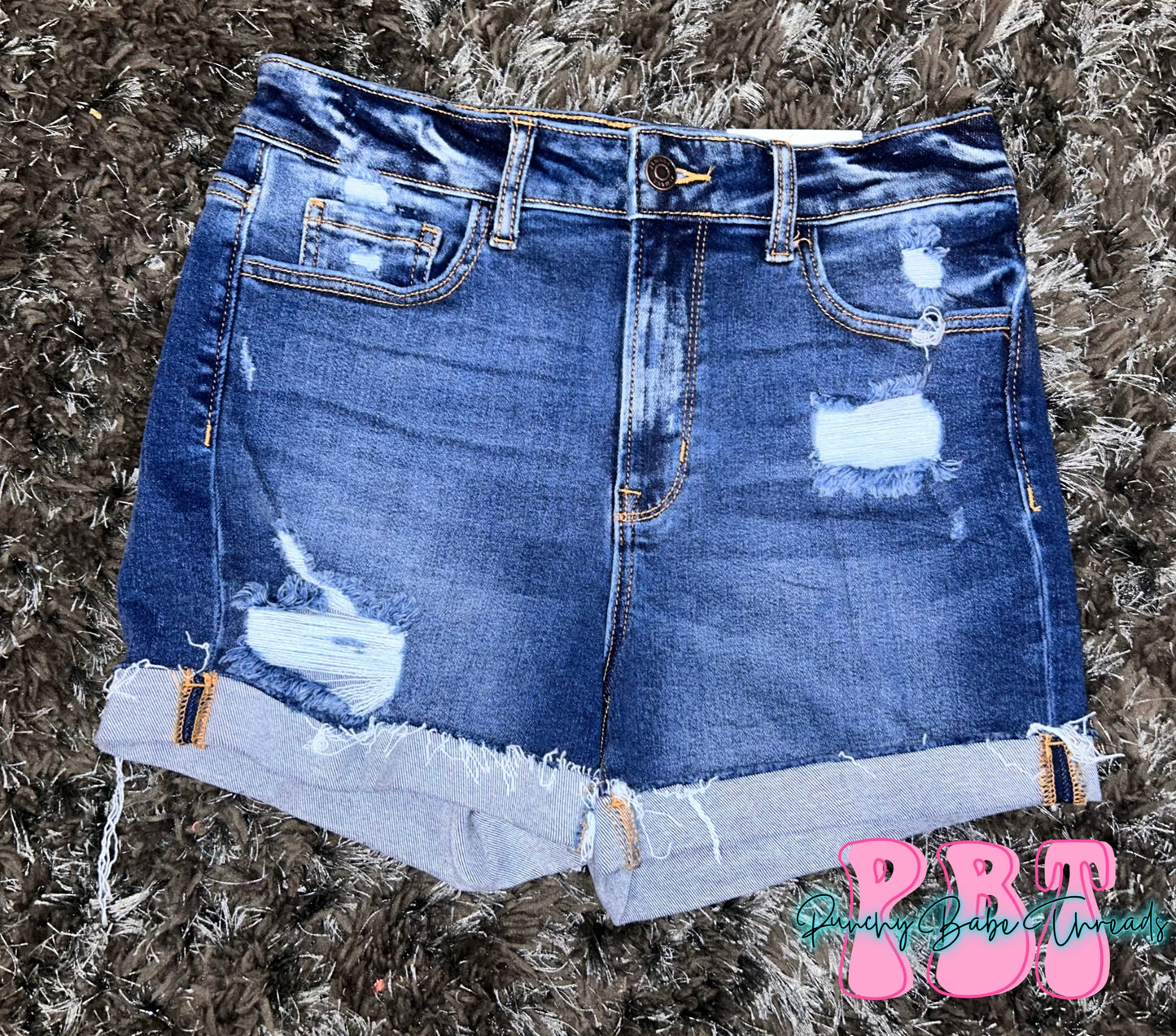 Distressed Denim Shorts