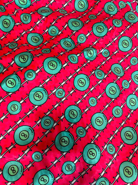 Pink 8 Balls Barbwire Bow