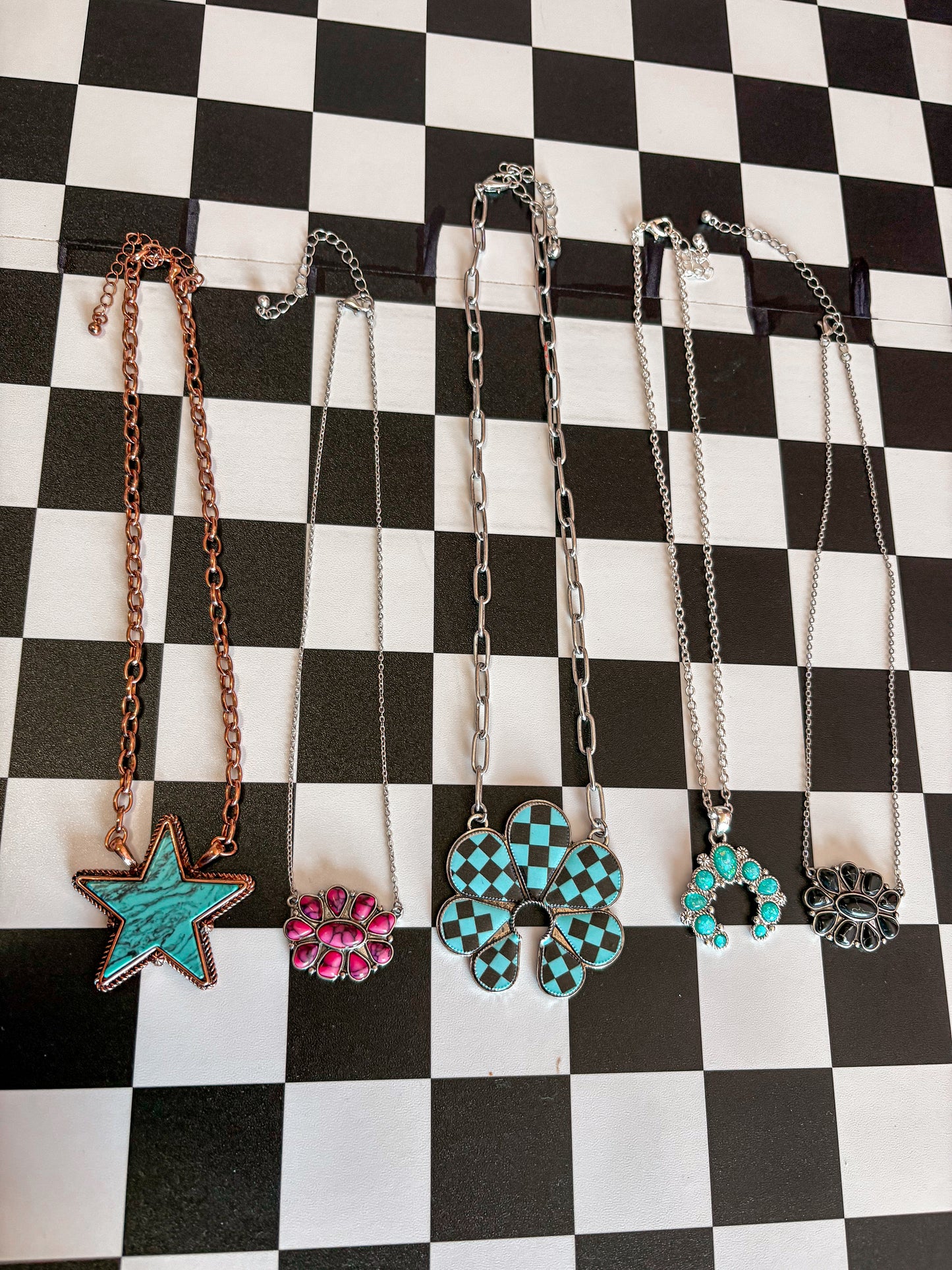 Small Semi Stone Necklace