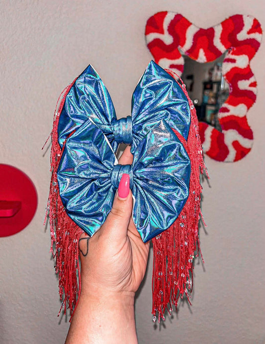 Royal Blue Holo Red Fringe Piggies