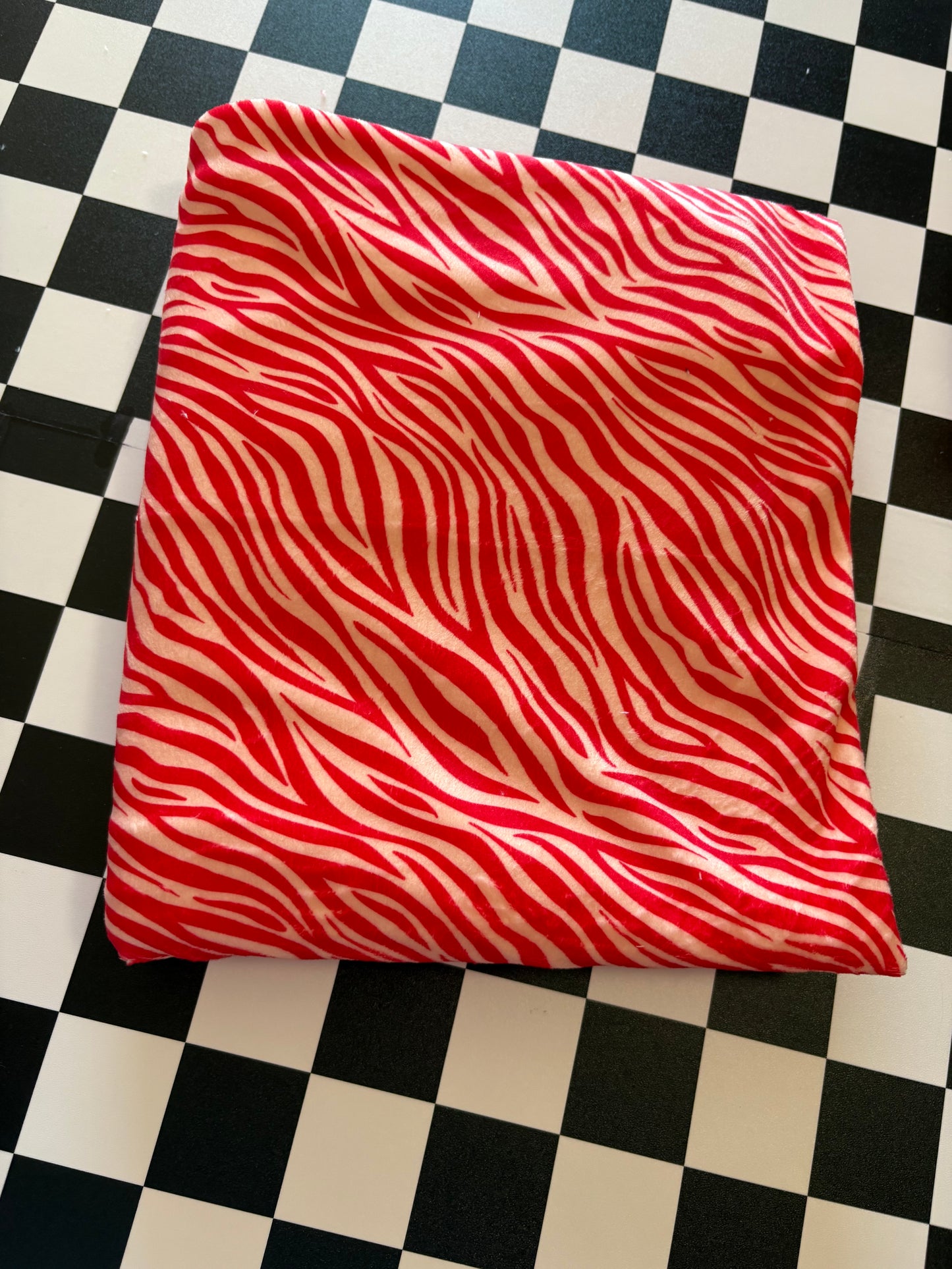 Red Cream Zebra Bow