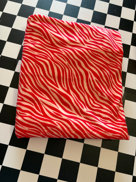 Red Cream Zebra Bow
