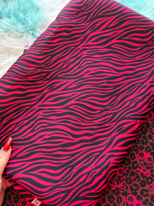 Pink/Black Zebra Bow