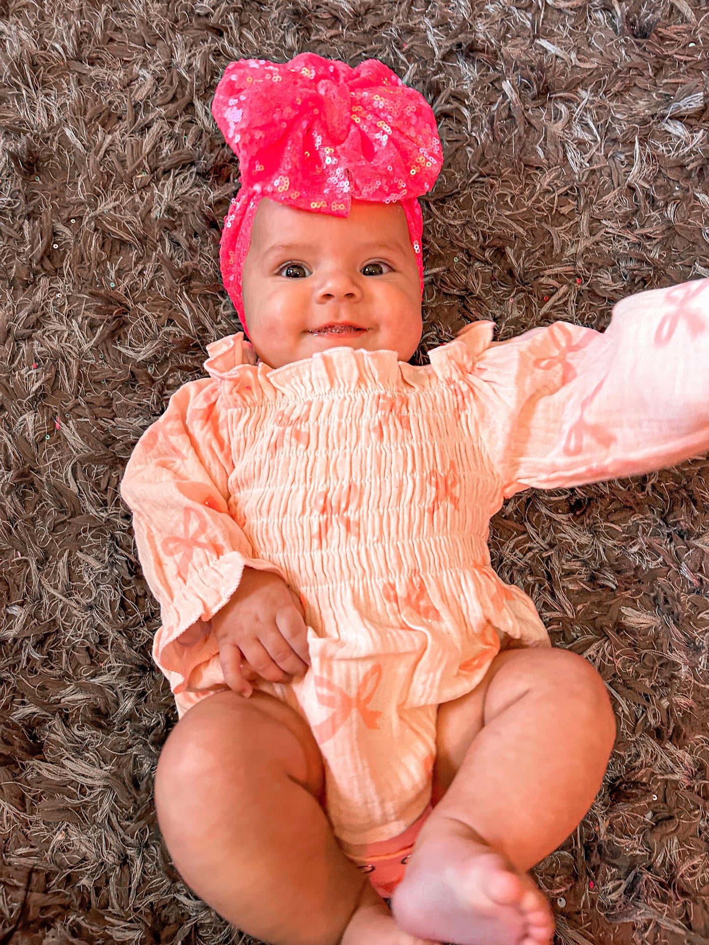 Neon Pink Sequin Bow